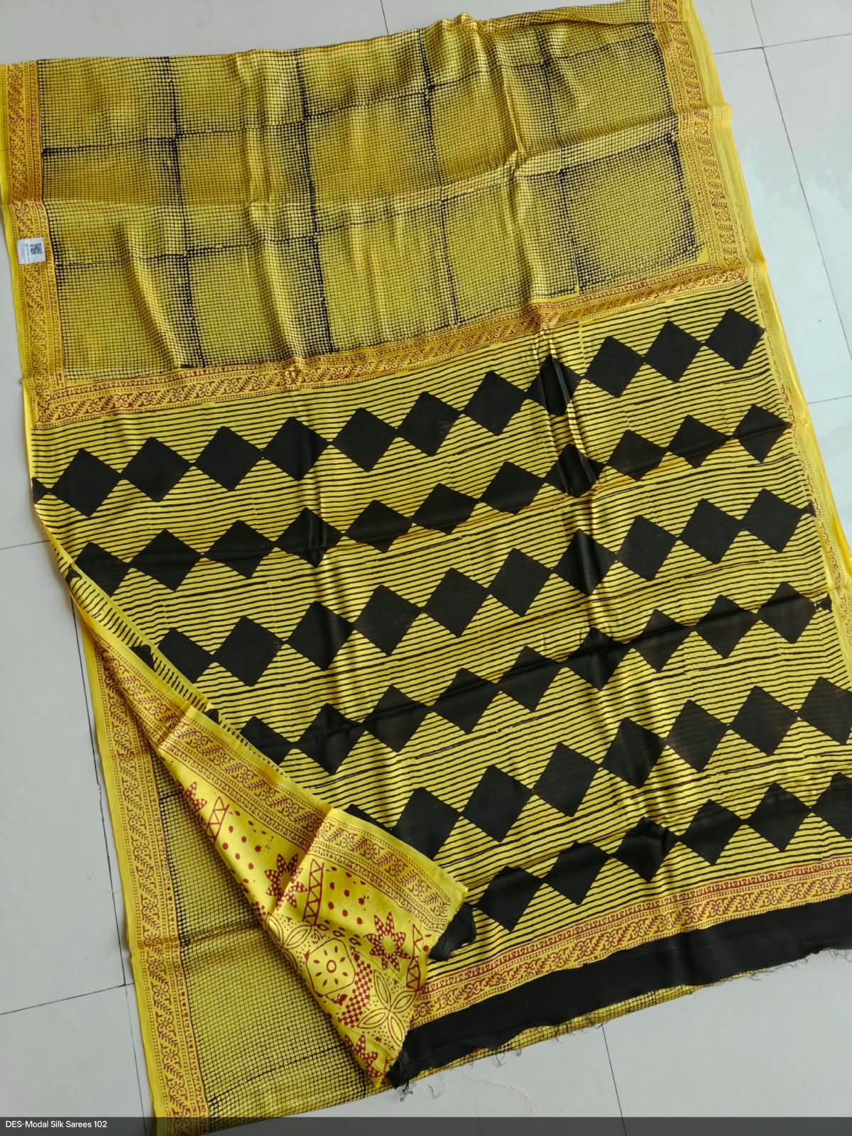 Maheshwari Hand Block Printed Saree