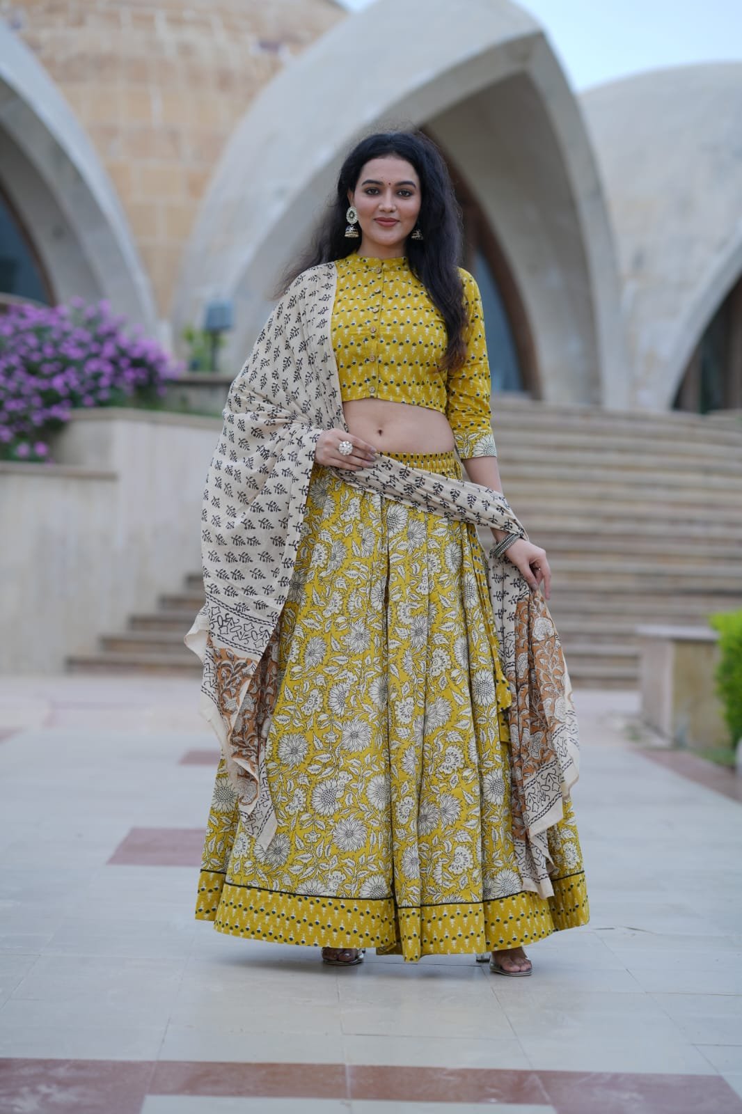 Cotton Printed Lehenga Choli Set