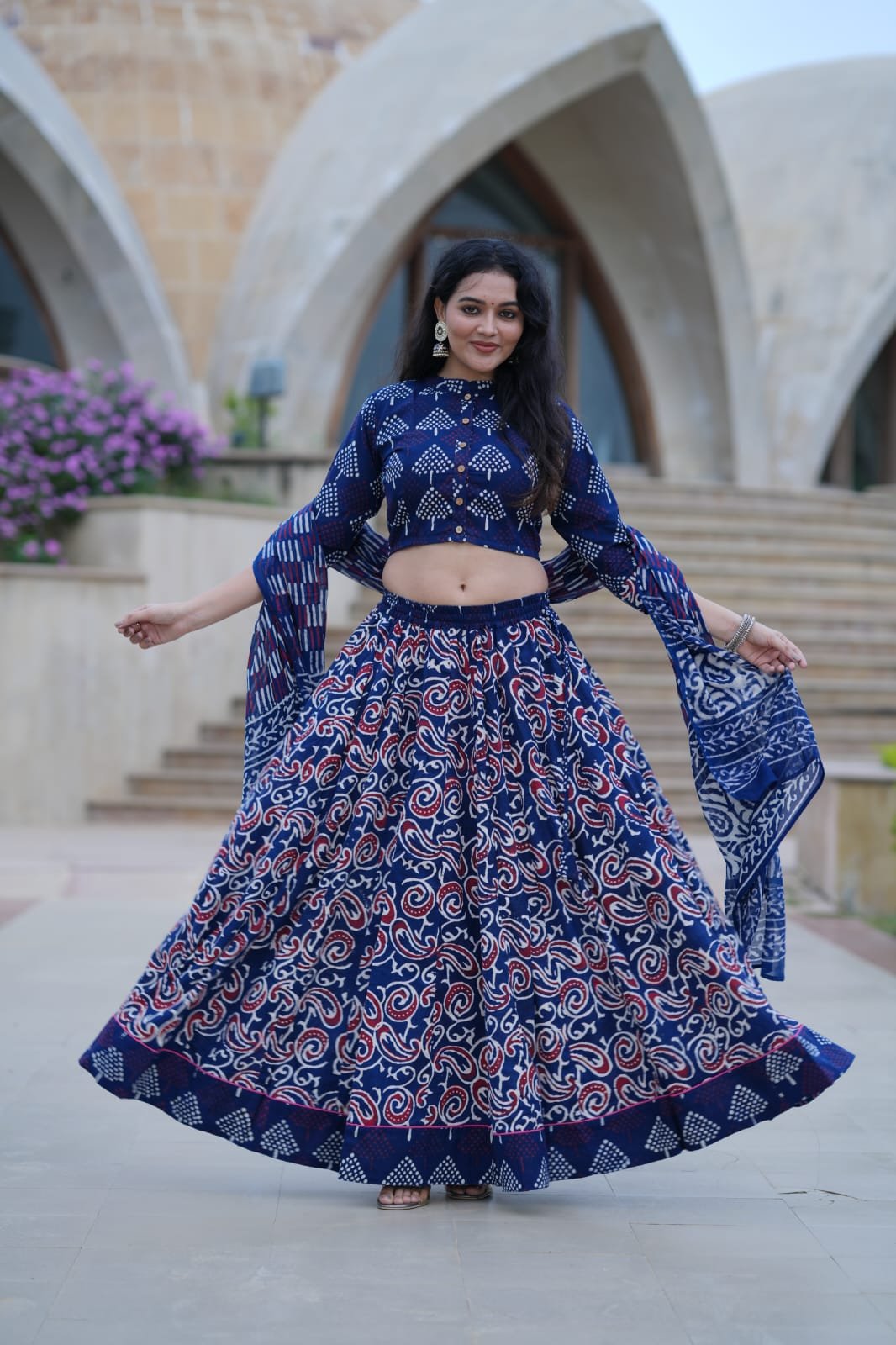 Cotton Printed Lehenga Choli Set