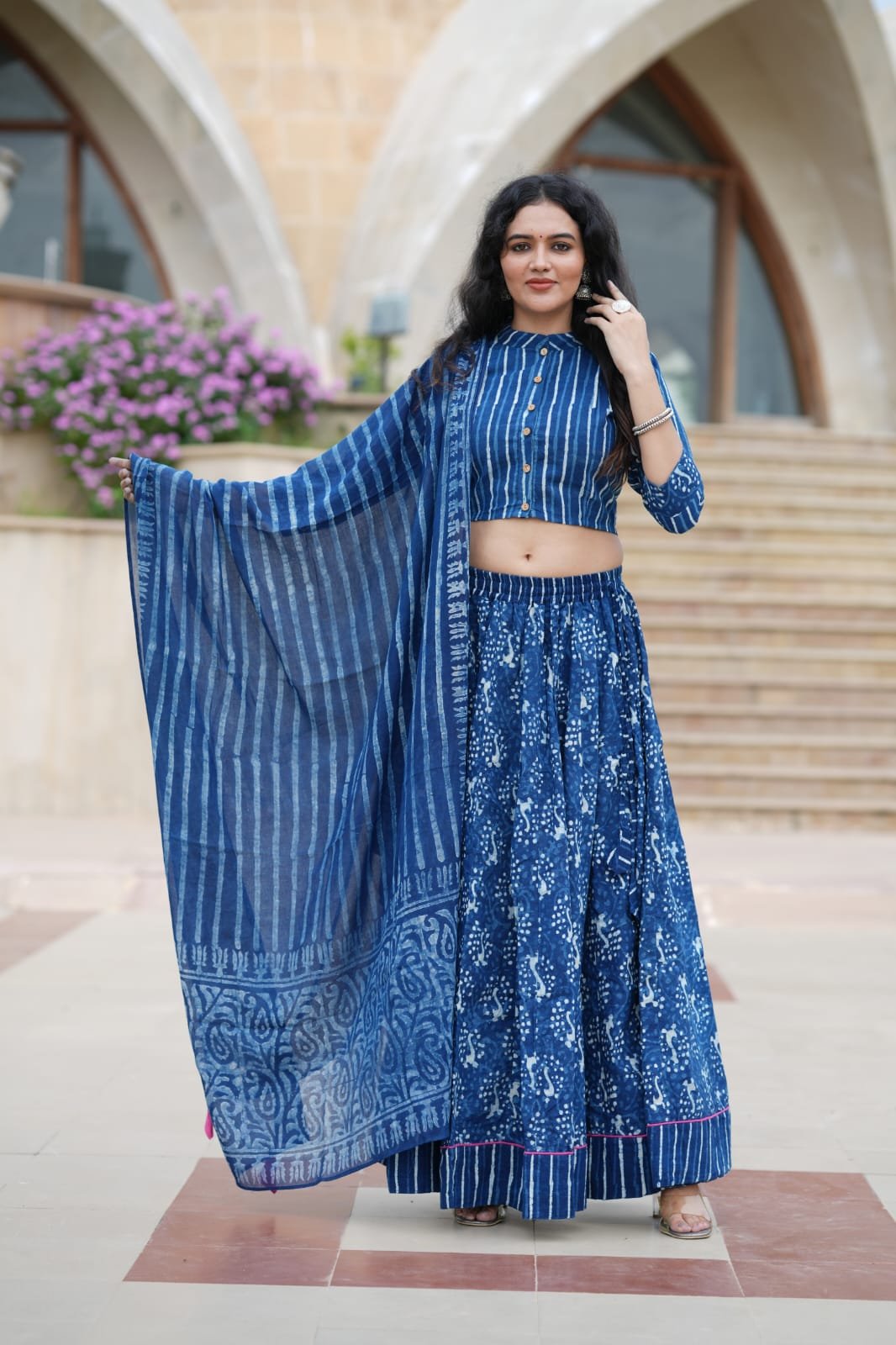 Cotton Printed Lehenga Choli Set