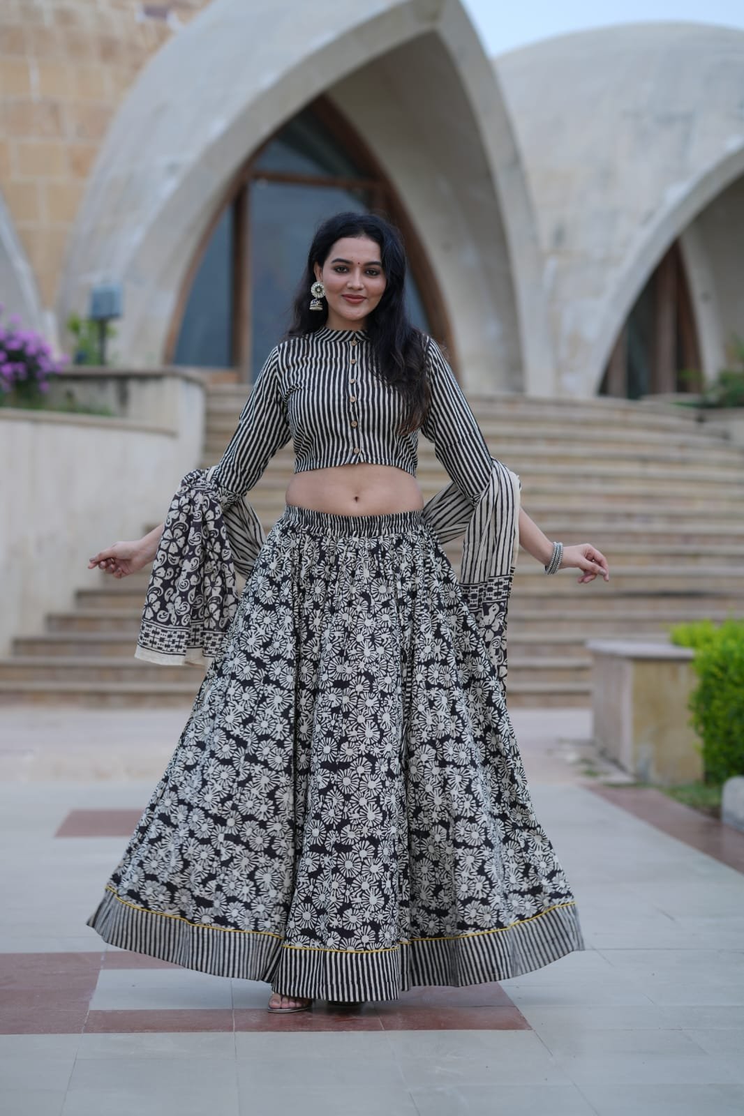 Cotton Printed Lehenga Choli Set