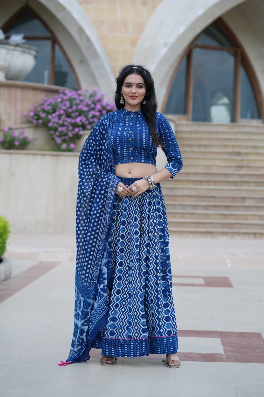 Cotton Printed Lehenga Choli Set