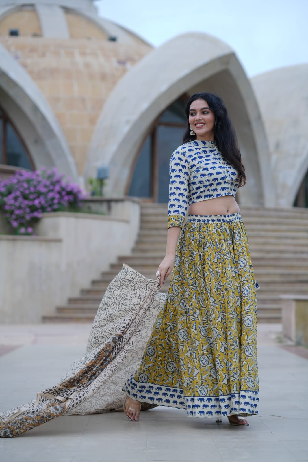 Cotton Printed Lehenga Choli Set