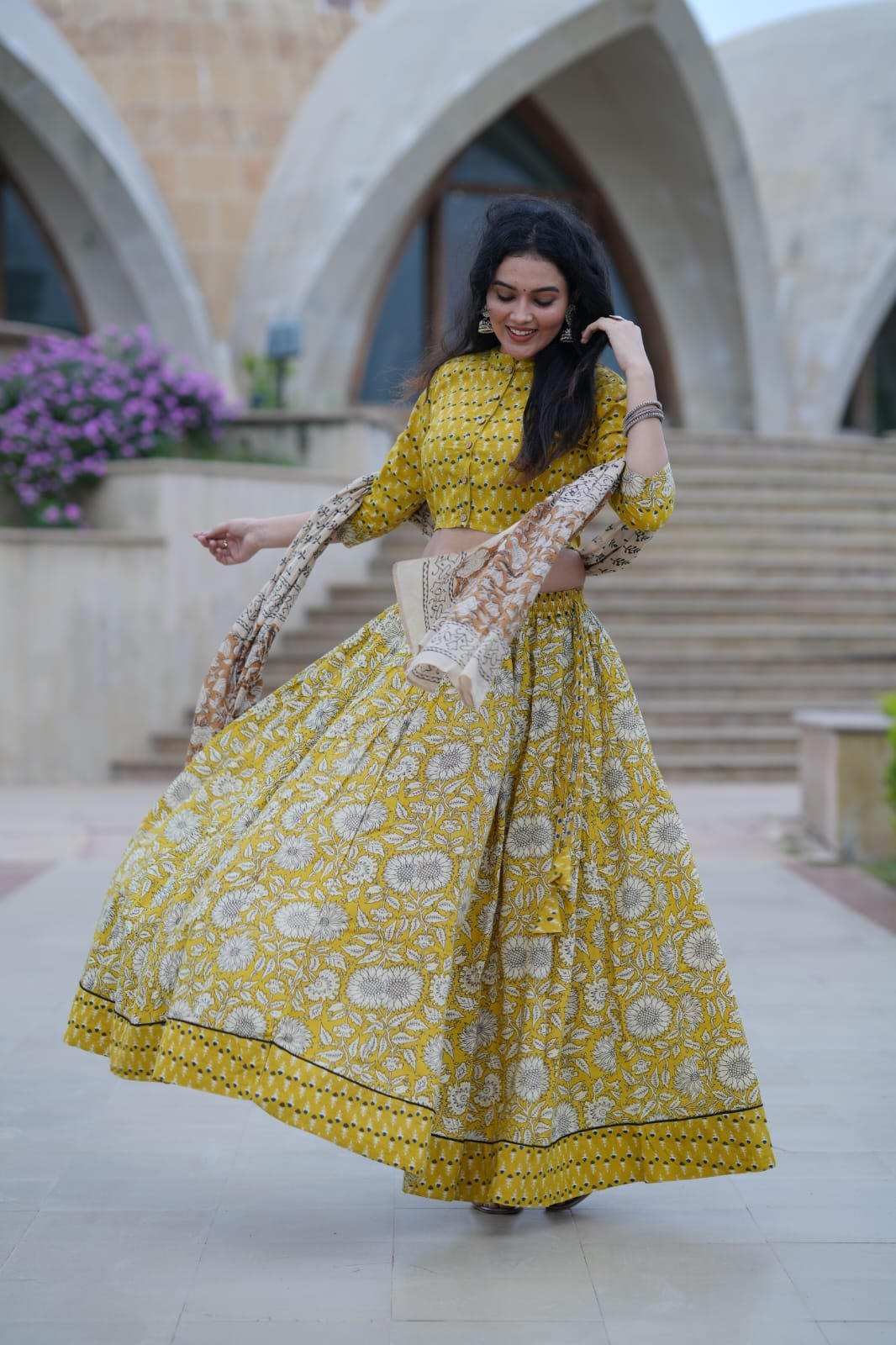 Cotton Printed Lehenga Choli Set