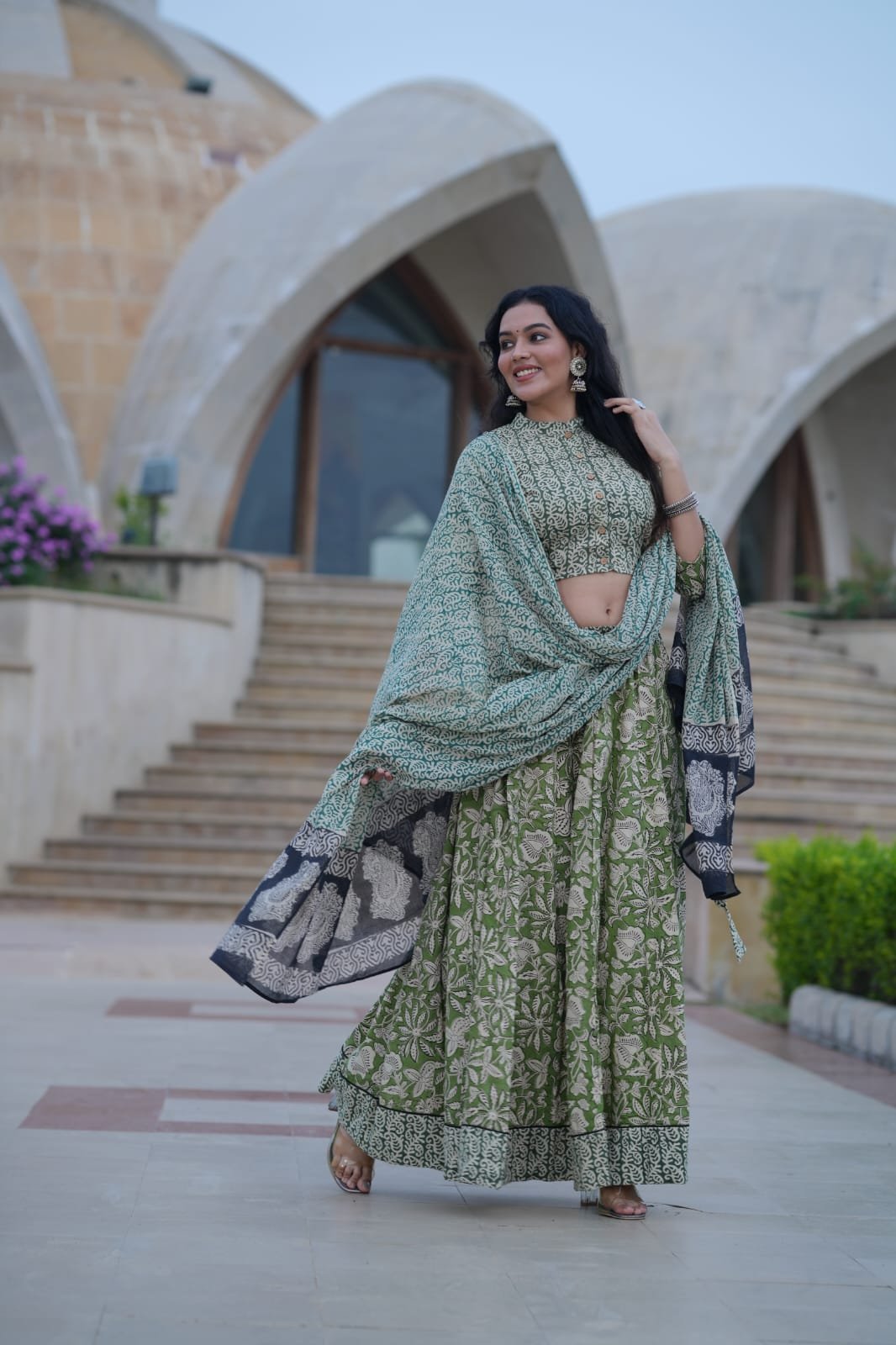Cotton Printed Lehenga Choli Set