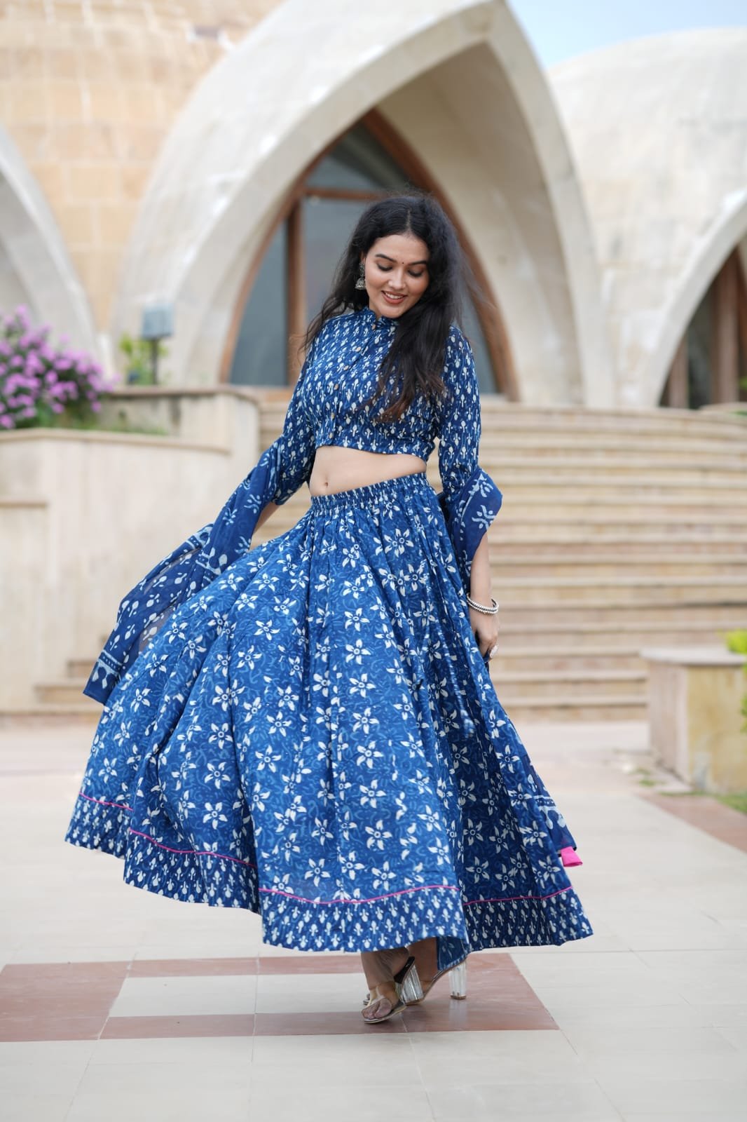 Cotton Printed Lehenga Choli Set