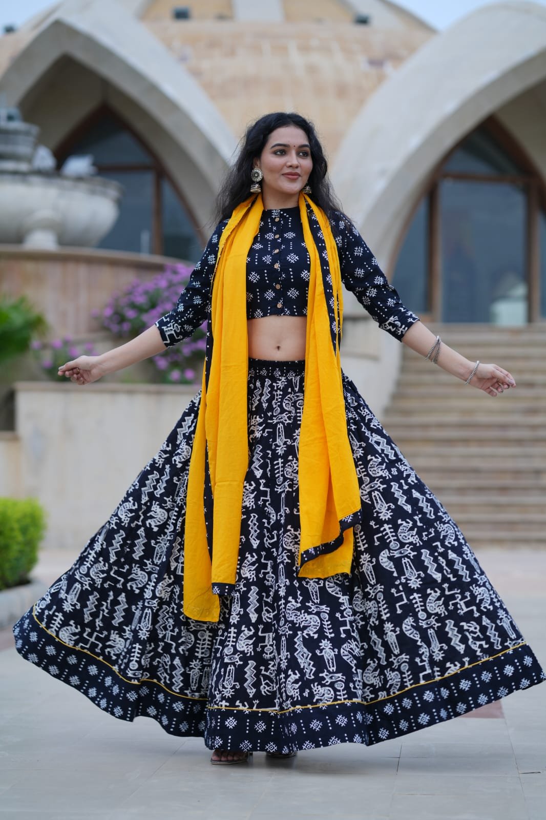 Cotton Printed Lehenga Choli Set