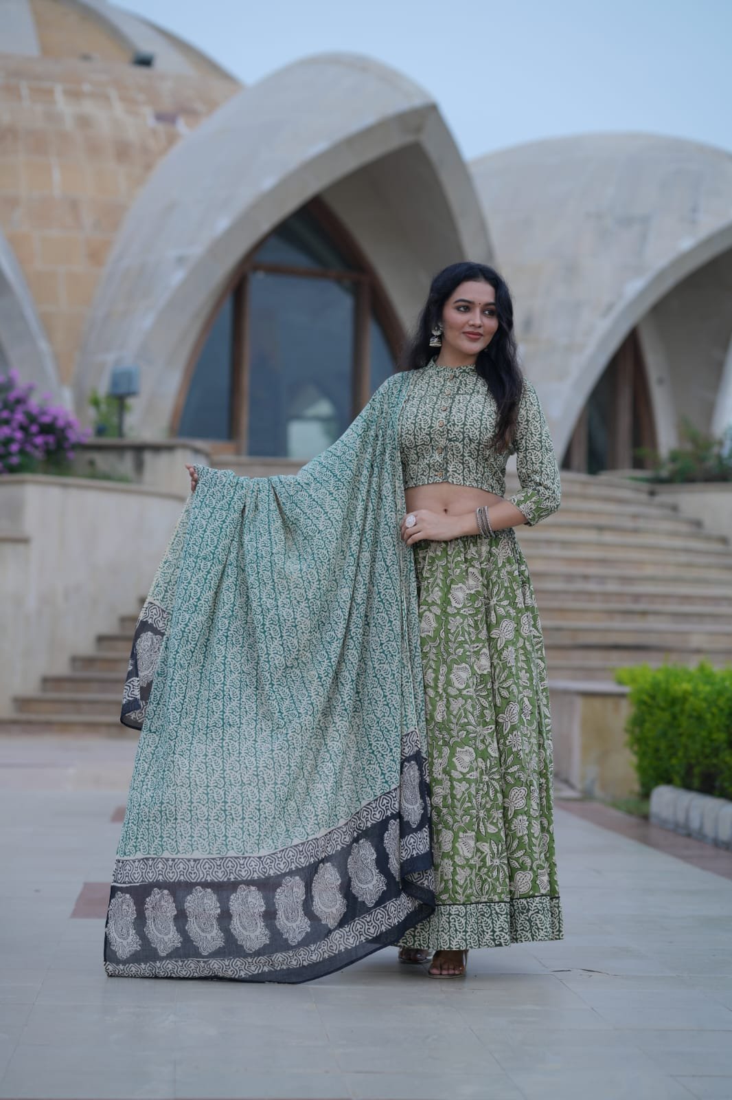 Cotton Printed Lehenga Choli Set