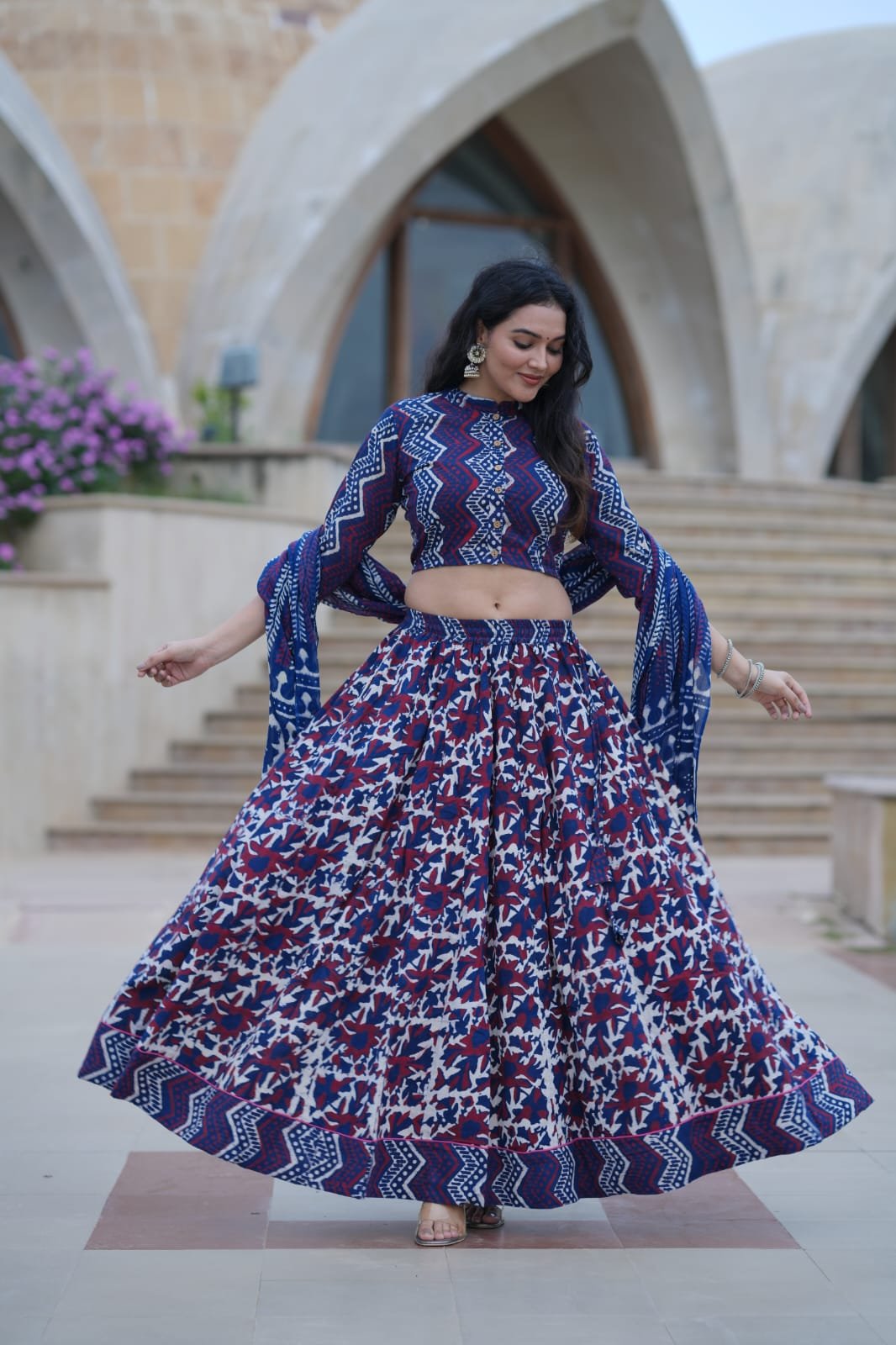 Cotton Printed Lehenga Choli Set