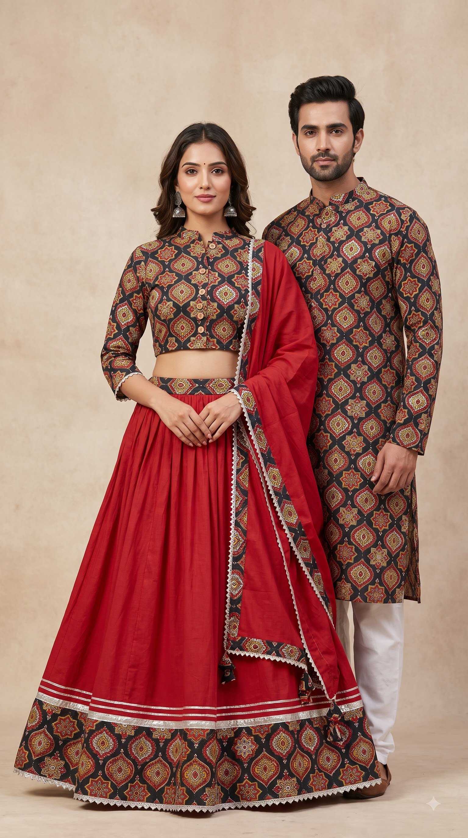 Cotton Printed Couple Combo Set