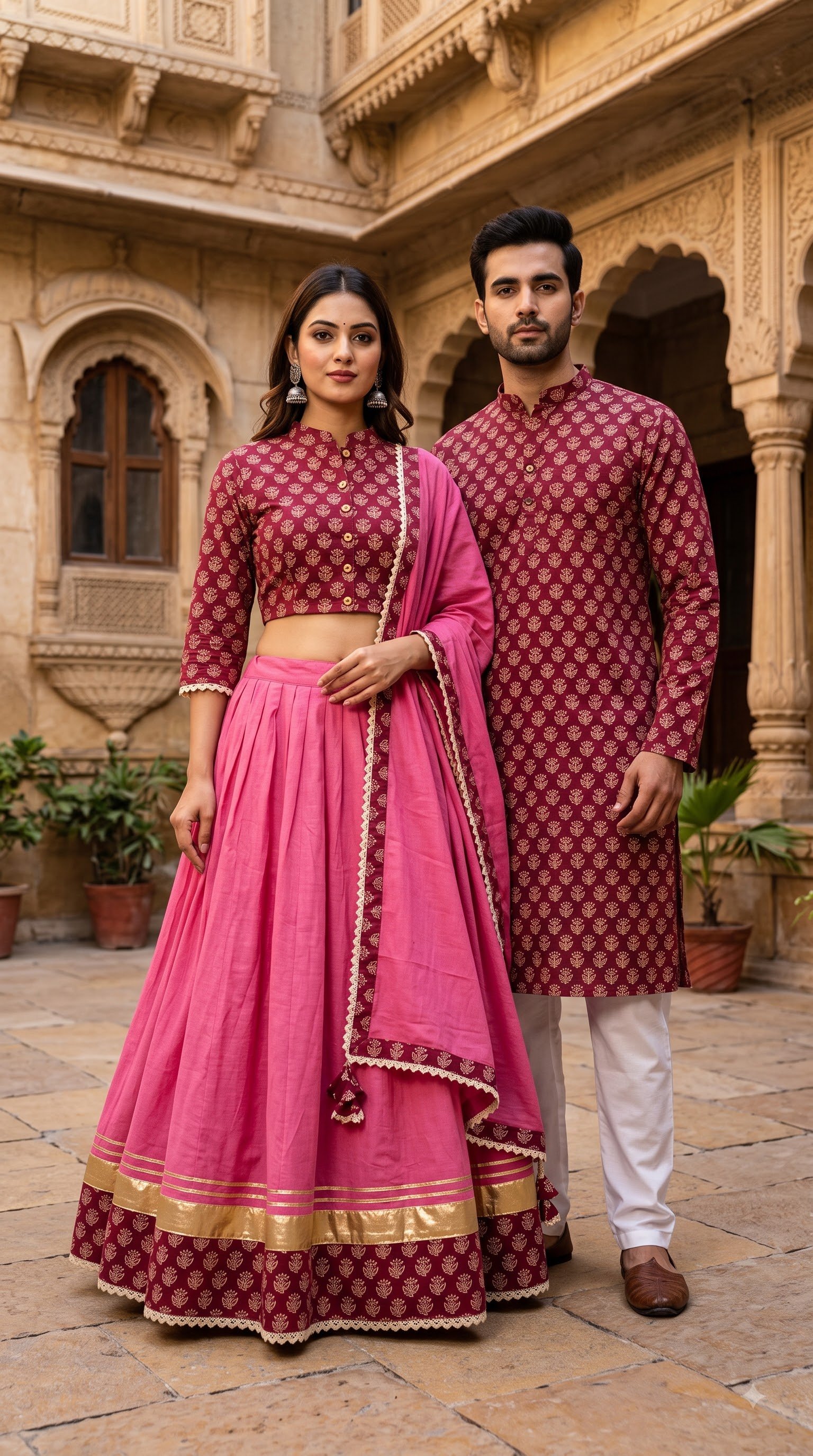 Cotton Printed Couple Combo Set