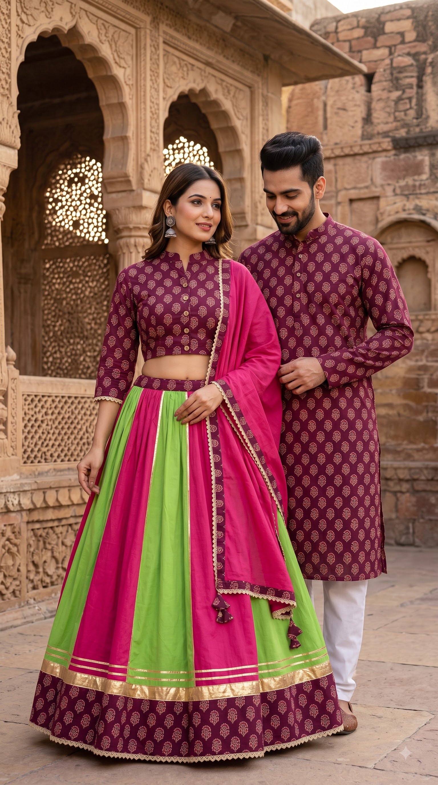 Cotton Printed Couple Combo Set