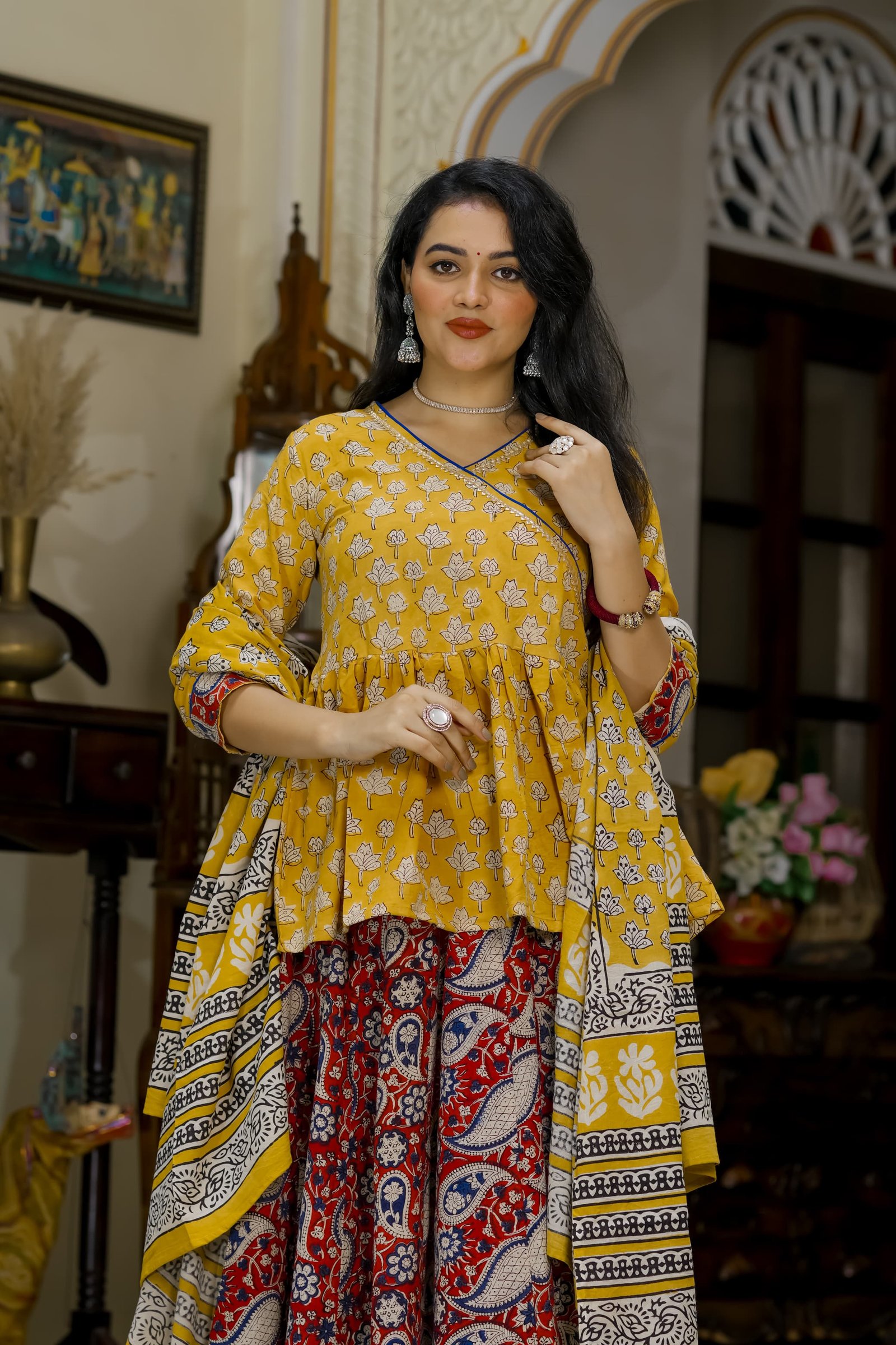 Cotton Printed Lehenga Choli Set