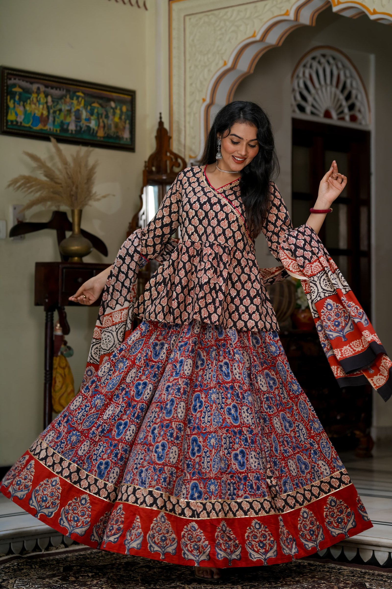Cotton Printed Lehenga Choli Set