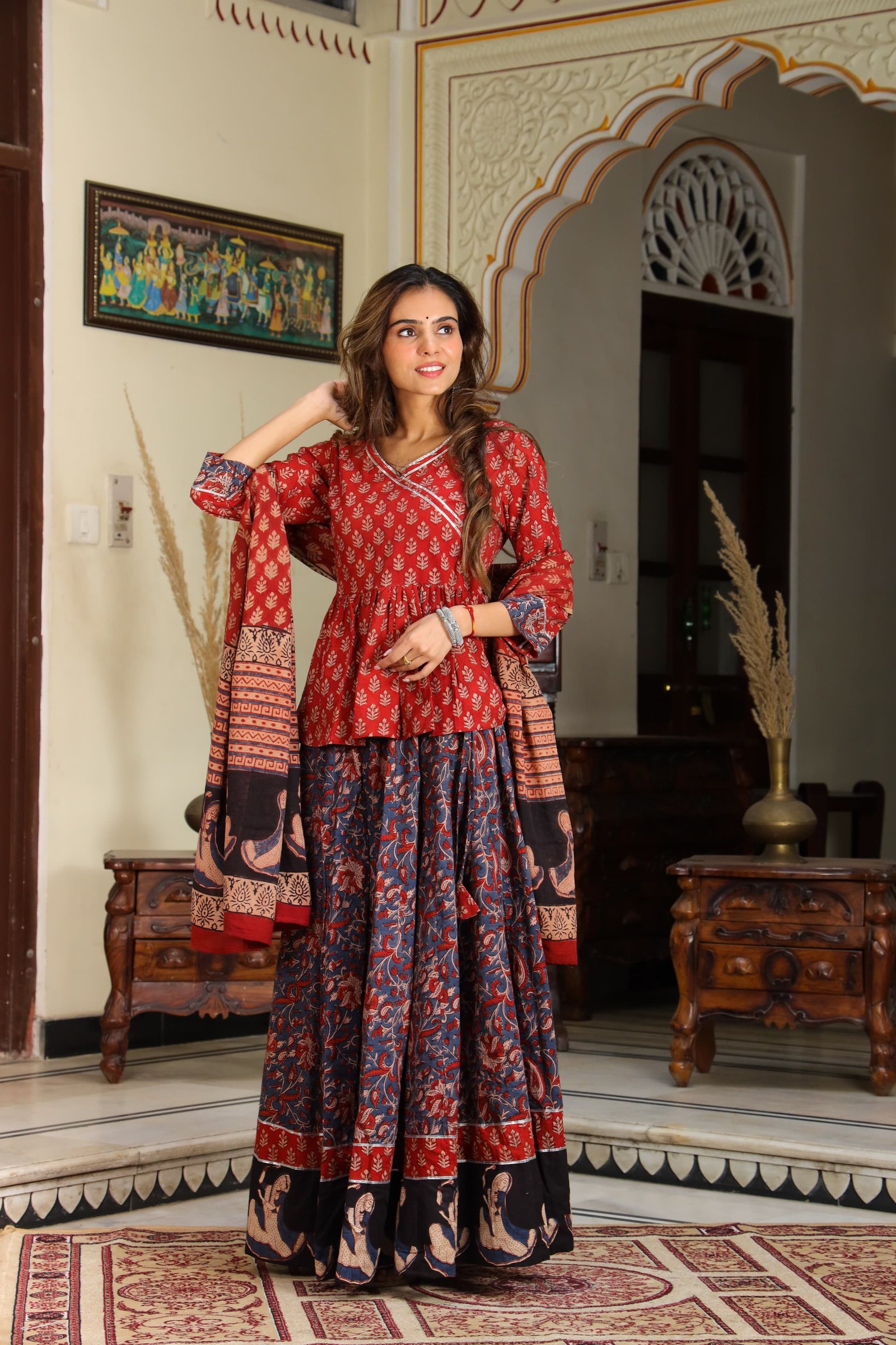 Cotton Printed Lehenga Choli Set