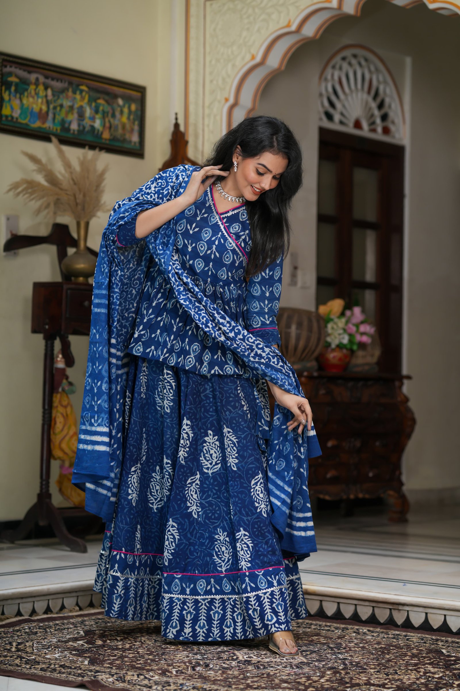 Cotton Printed Lehenga Choli Set