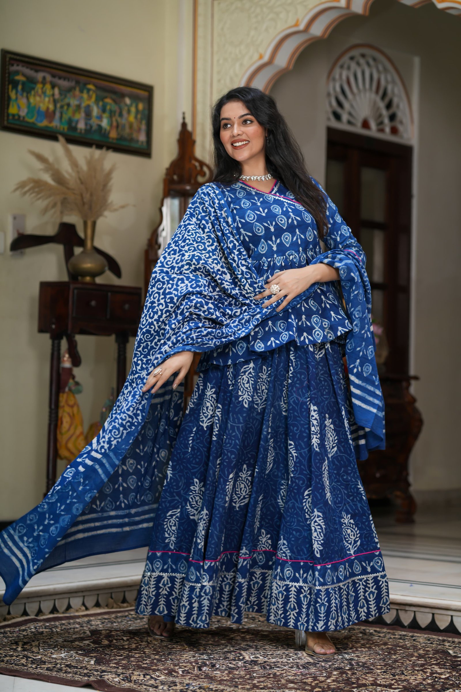 Cotton Printed Lehenga Choli Set