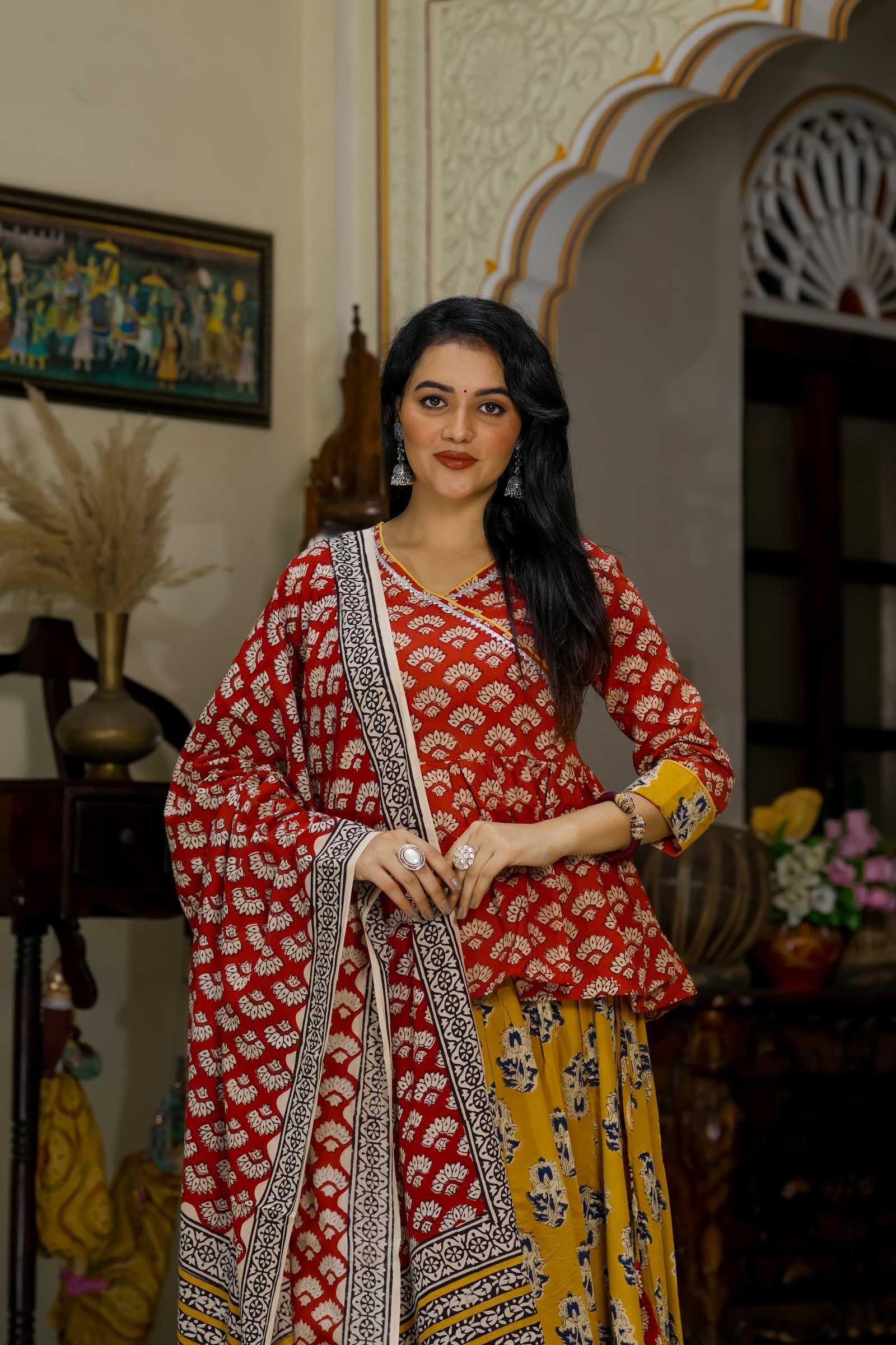 Cotton Printed Lehenga Choli Set