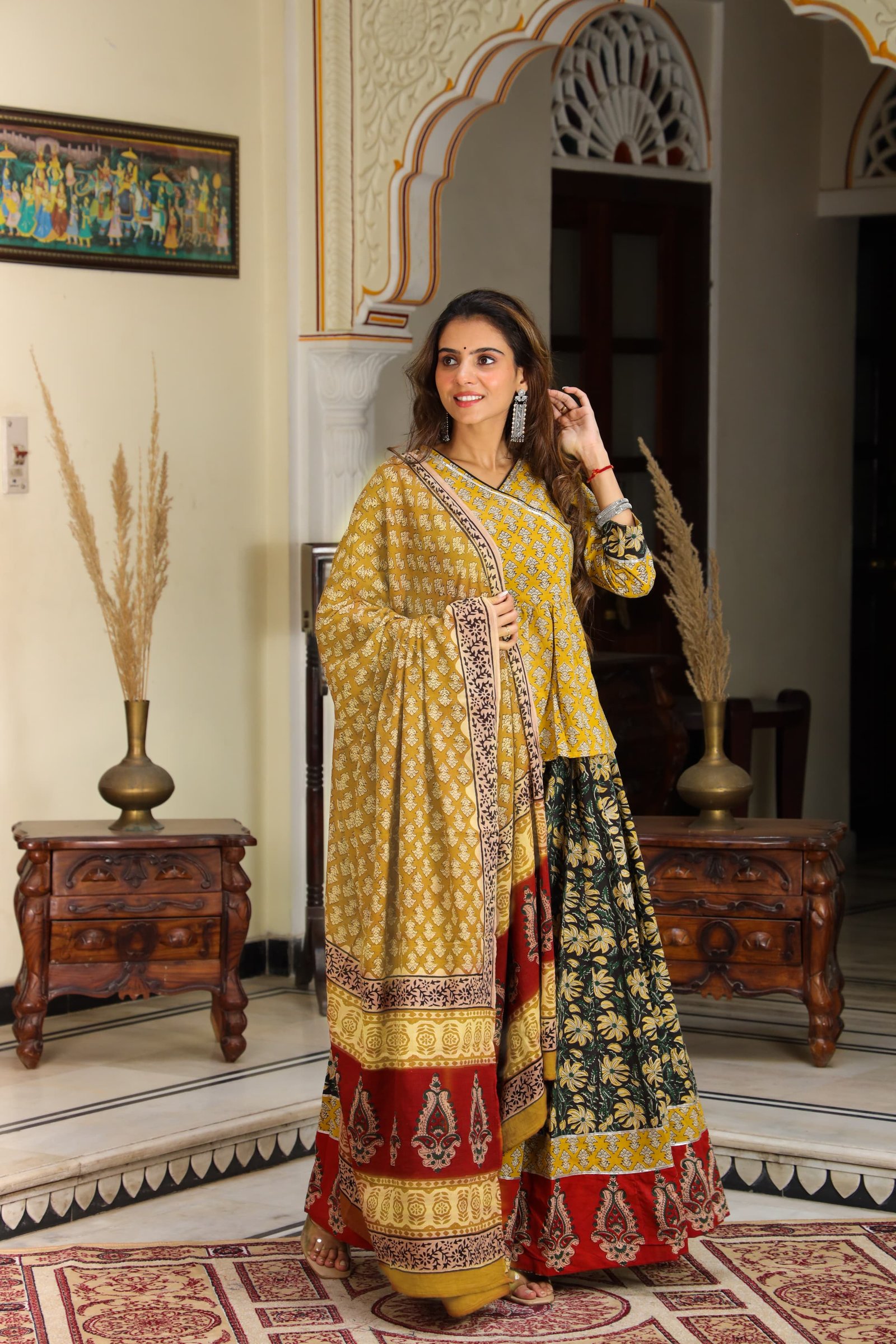 Cotton Printed Lehenga Choli Set
