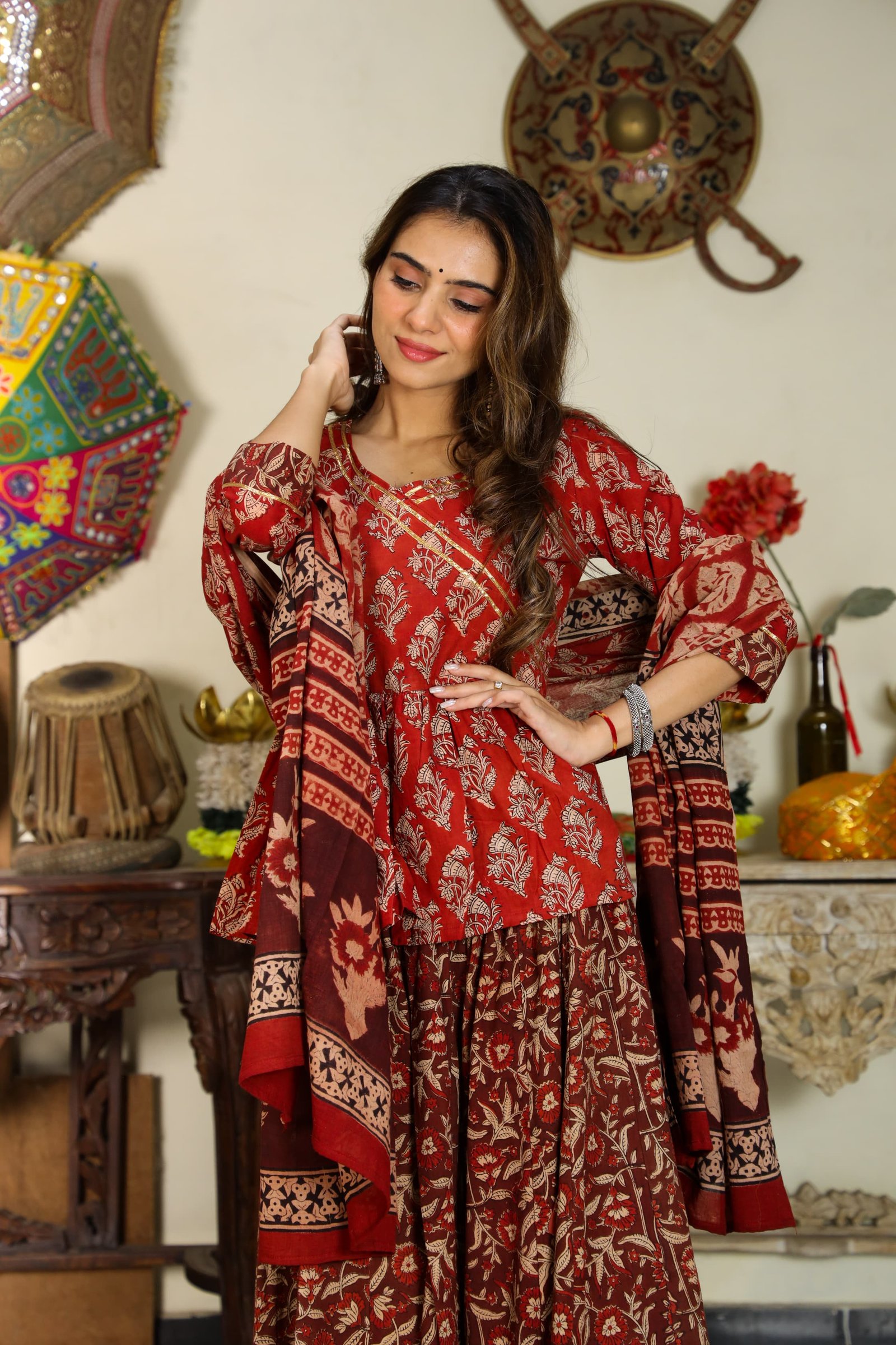 Cotton Printed Lehenga Choli Set