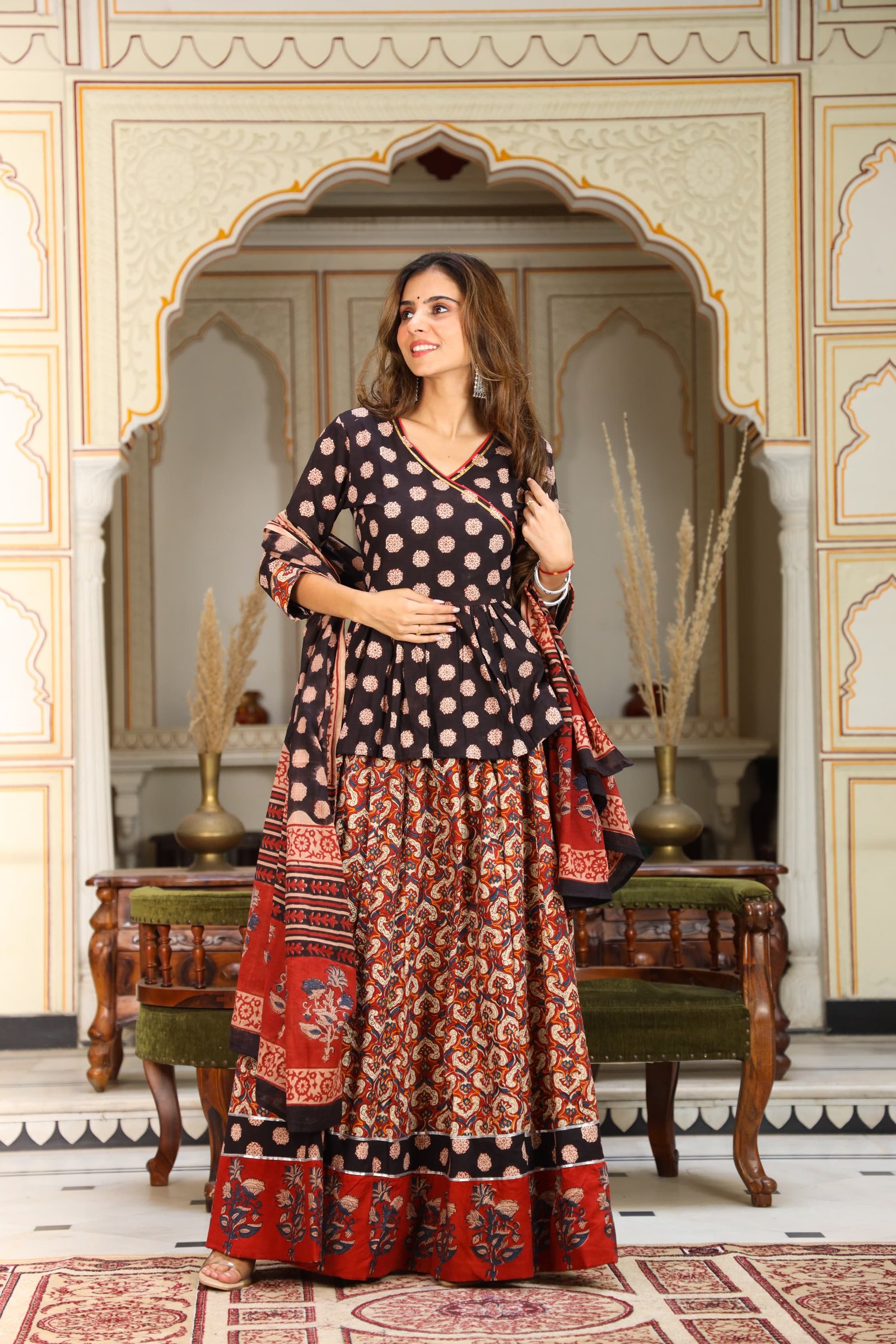 Cotton Printed Lehenga Choli Set
