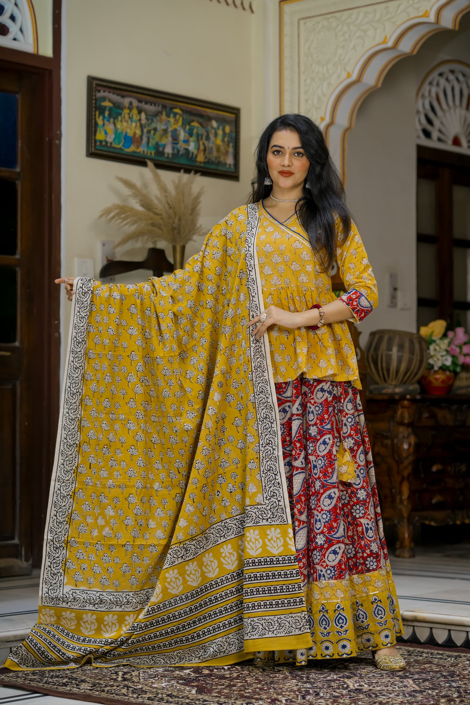 Cotton Printed Lehenga Choli Set