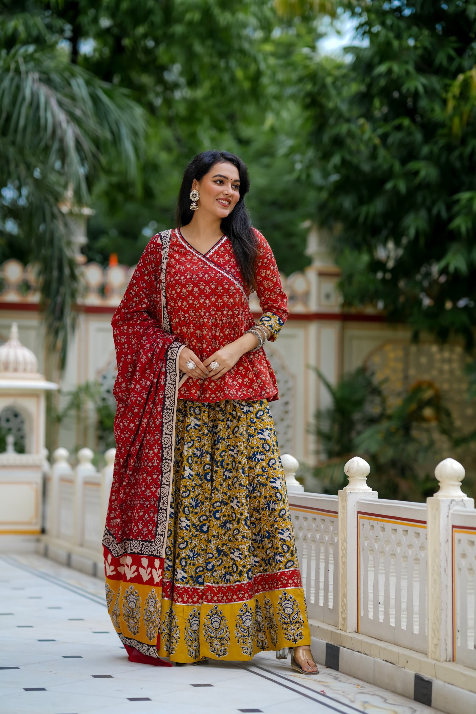 Cotton Printed Lehenga Choli Set