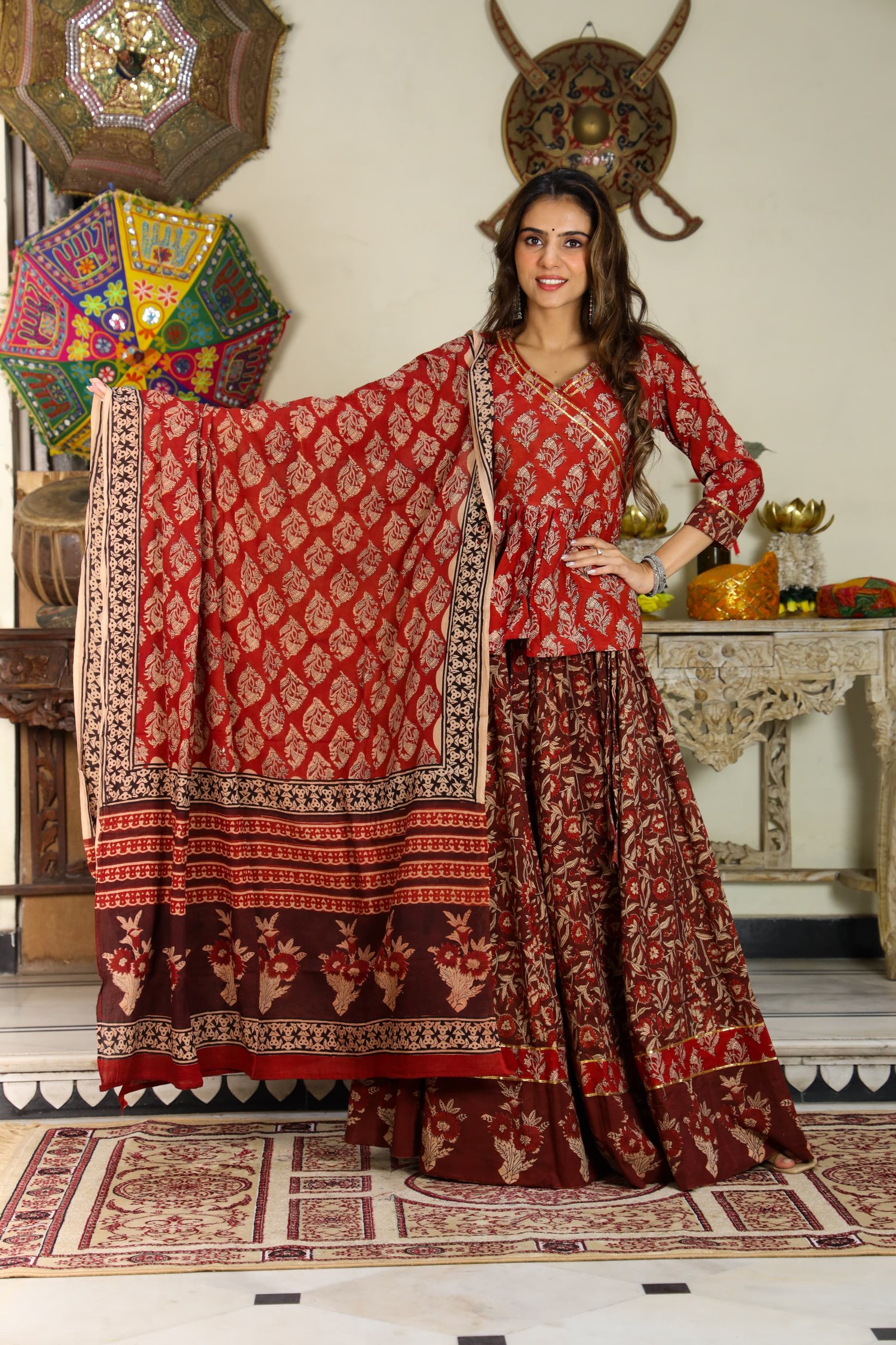 Cotton Printed Lehenga Choli Set
