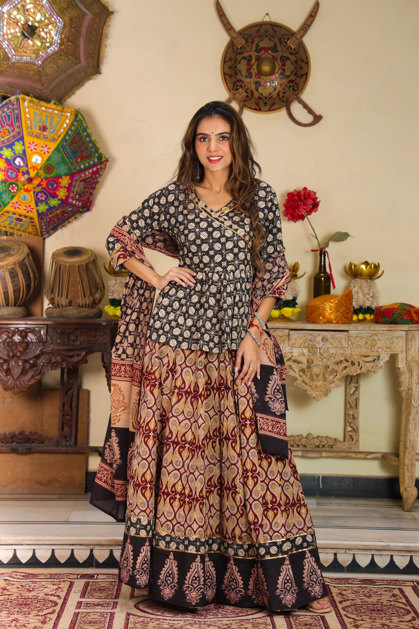 Cotton Printed Lehenga Choli Set