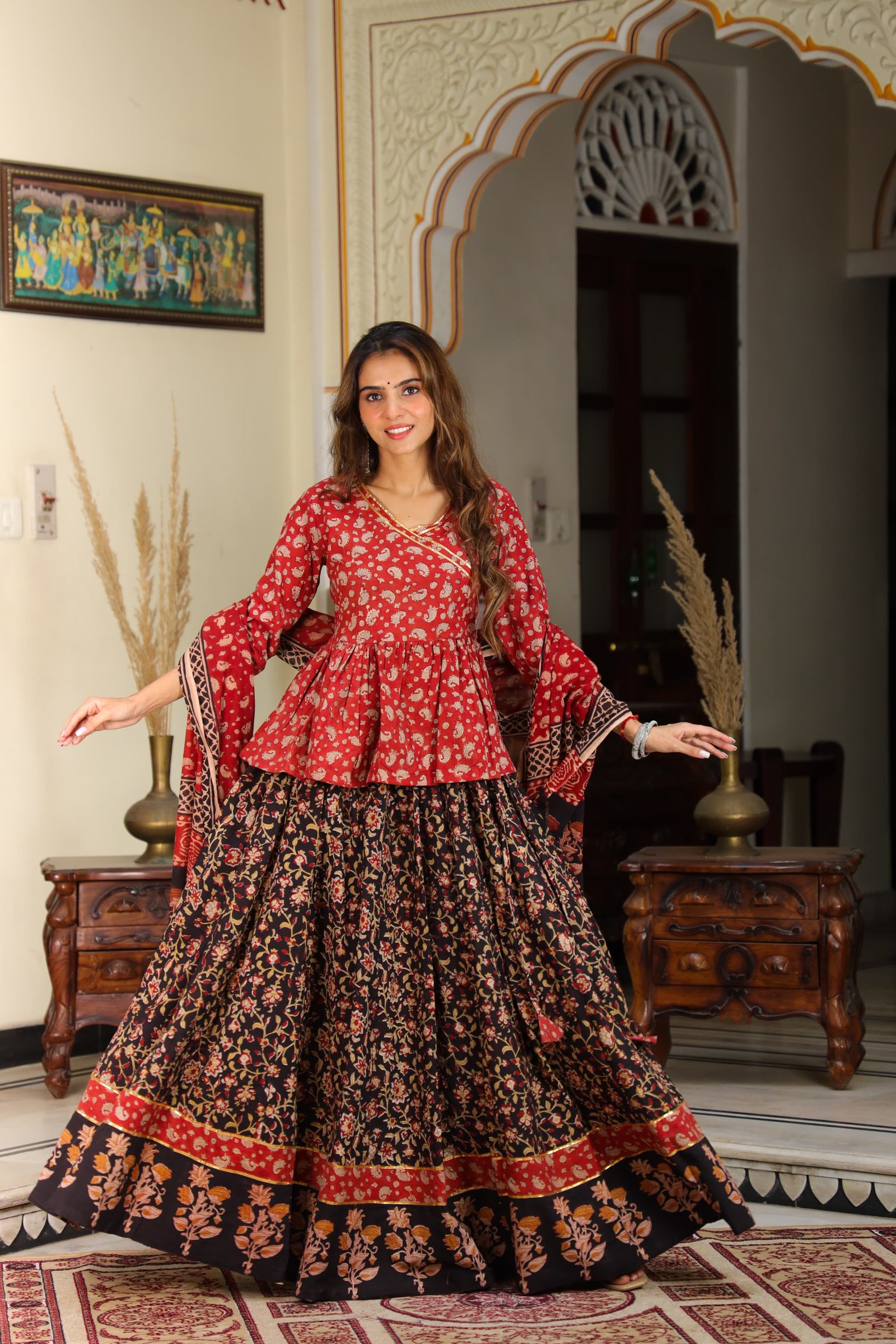 Cotton Printed Lehenga Choli Set