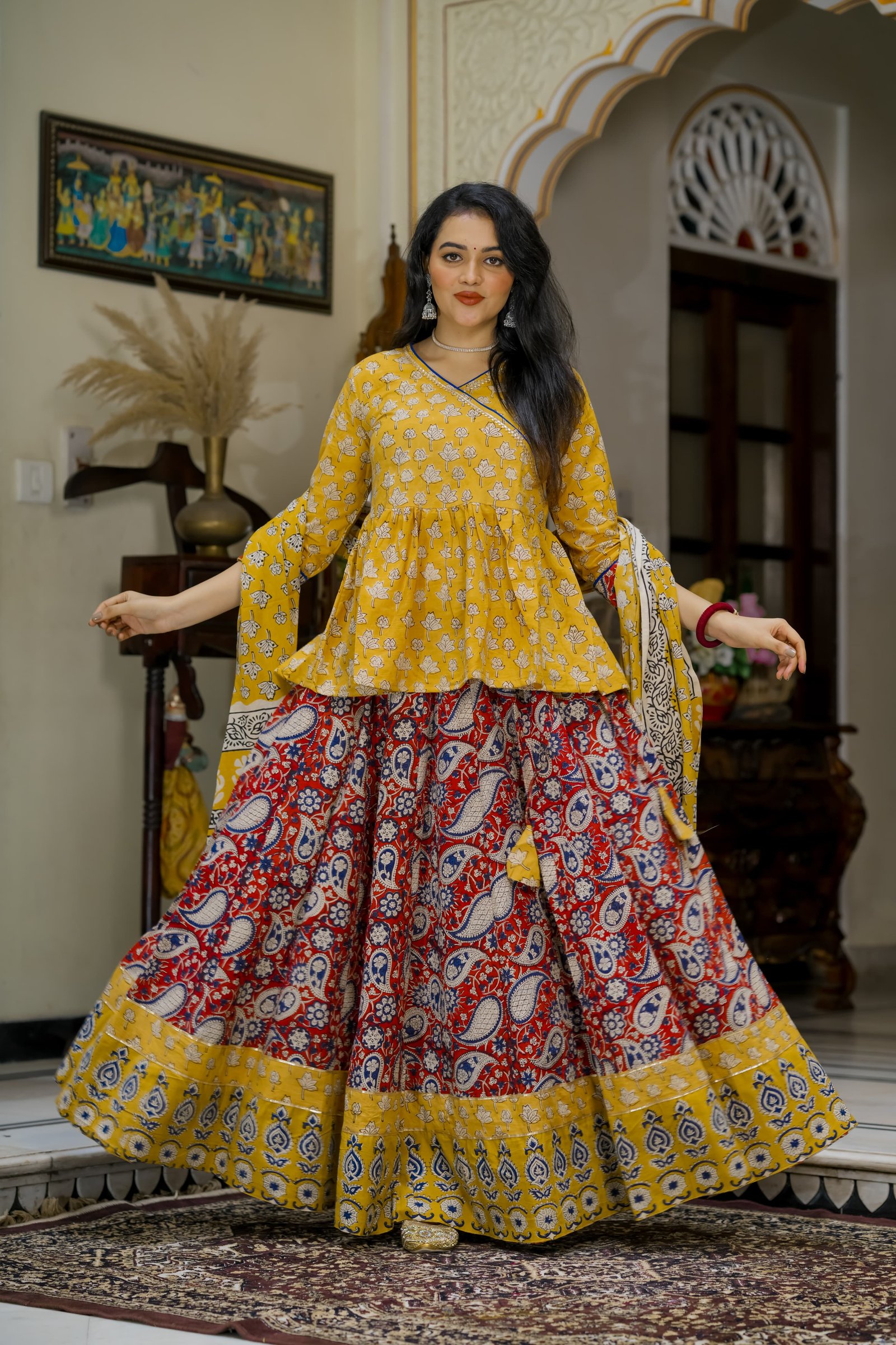 Cotton Printed Lehenga Choli Set