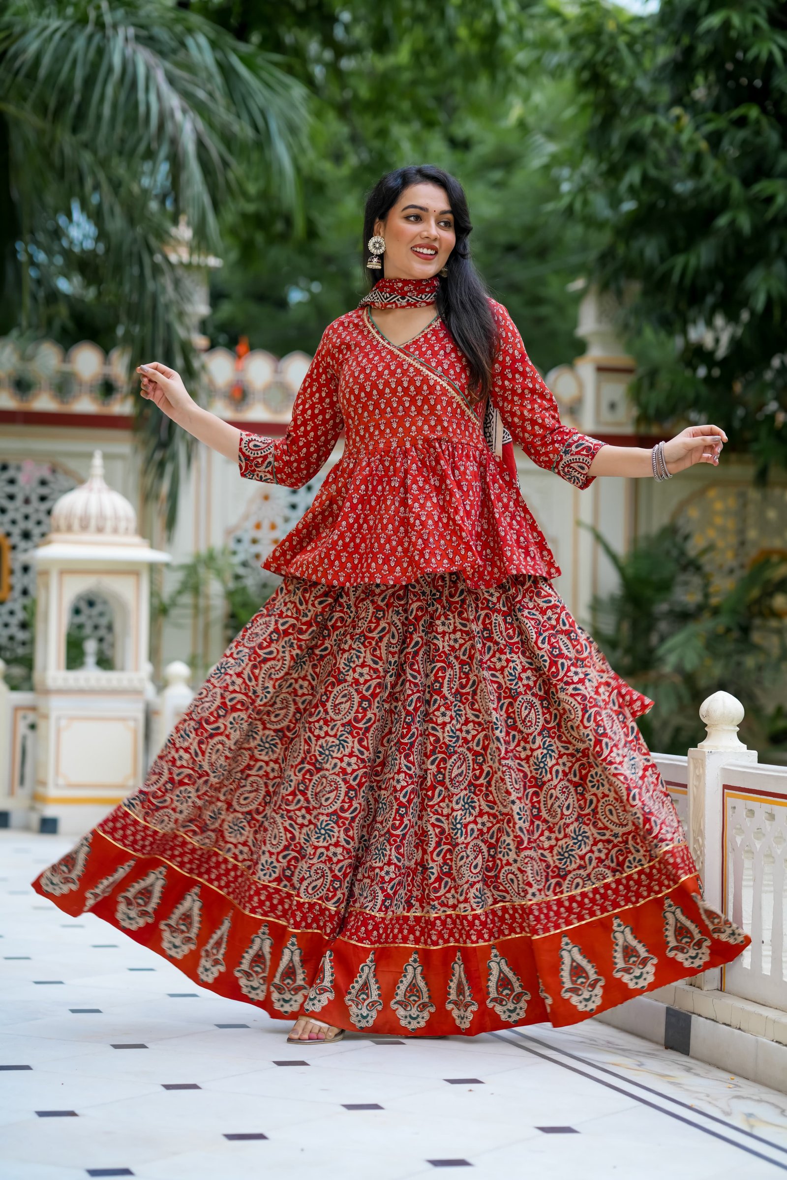 Cotton Printed Lehenga Choli Set