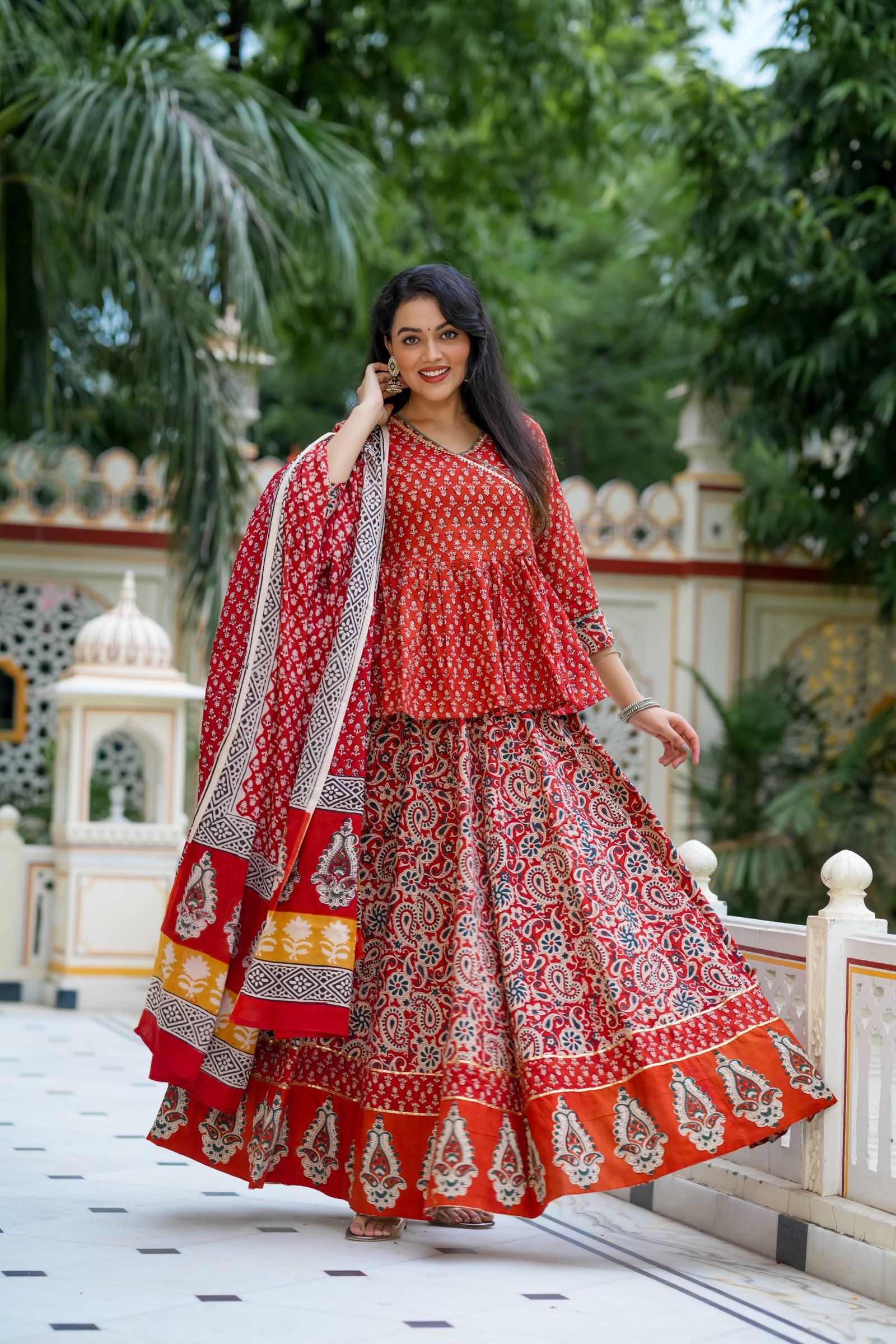 Cotton Printed Lehenga Choli Set