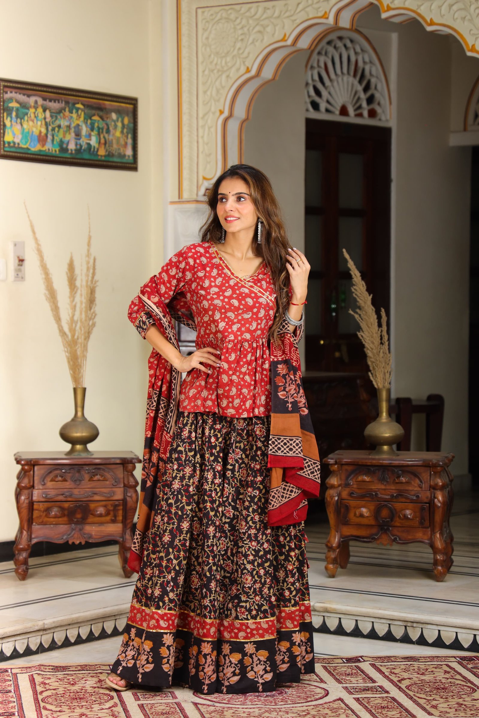 Cotton Printed Lehenga Choli Set