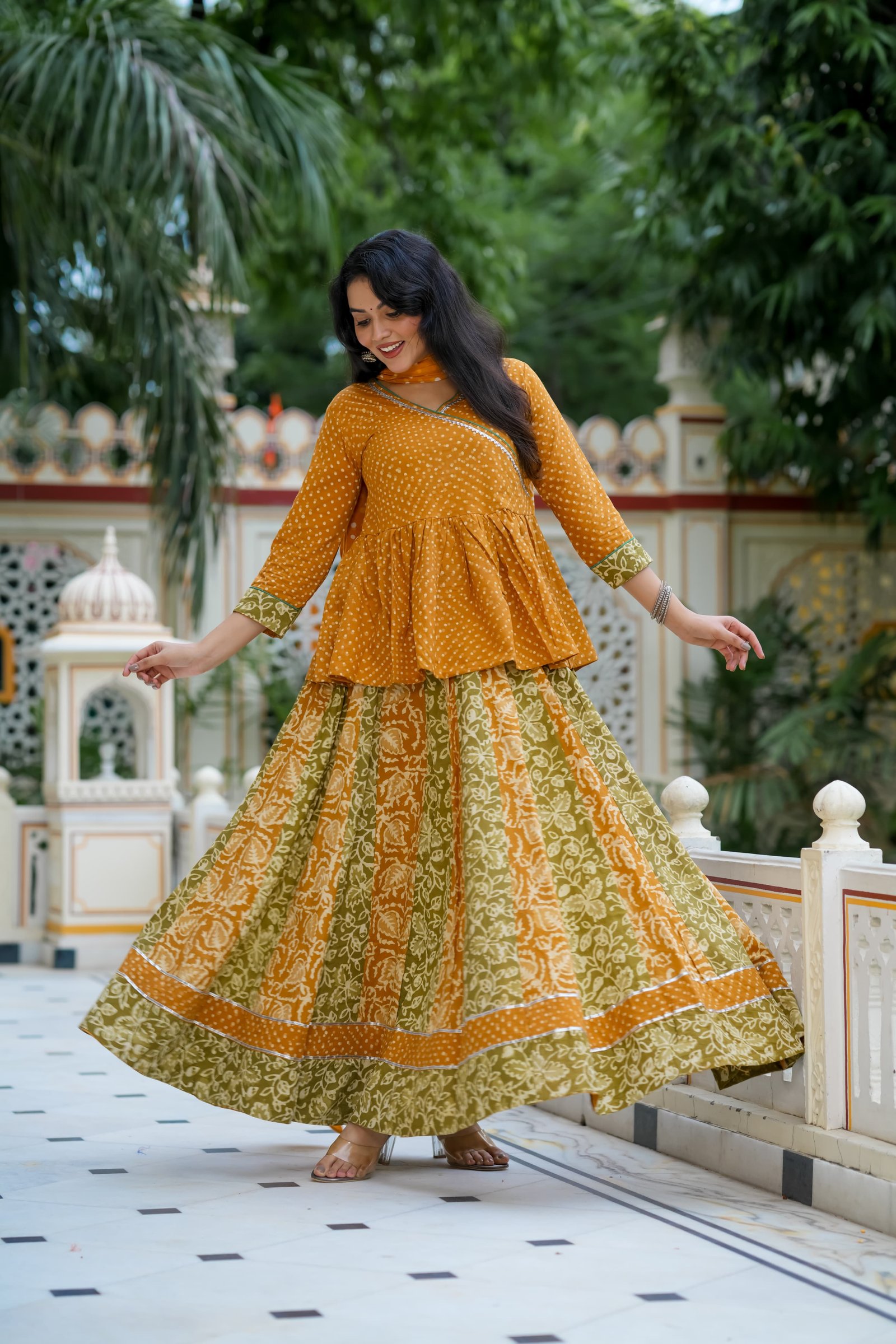 Cotton Printed Lehenga Choli Set