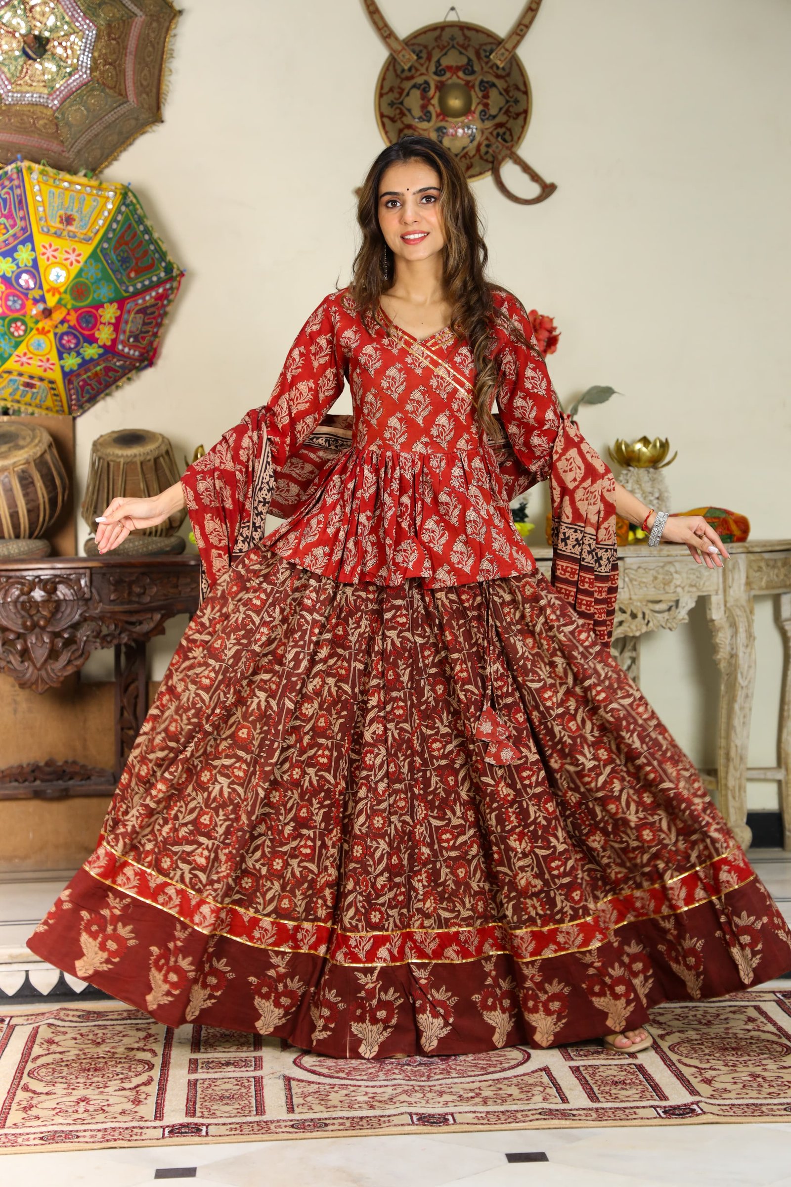 Cotton Printed Lehenga Choli Set