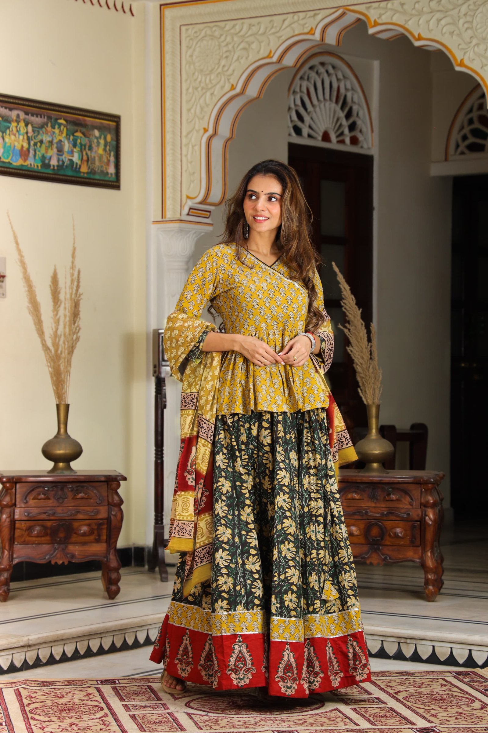 Cotton Printed Lehenga Choli Set