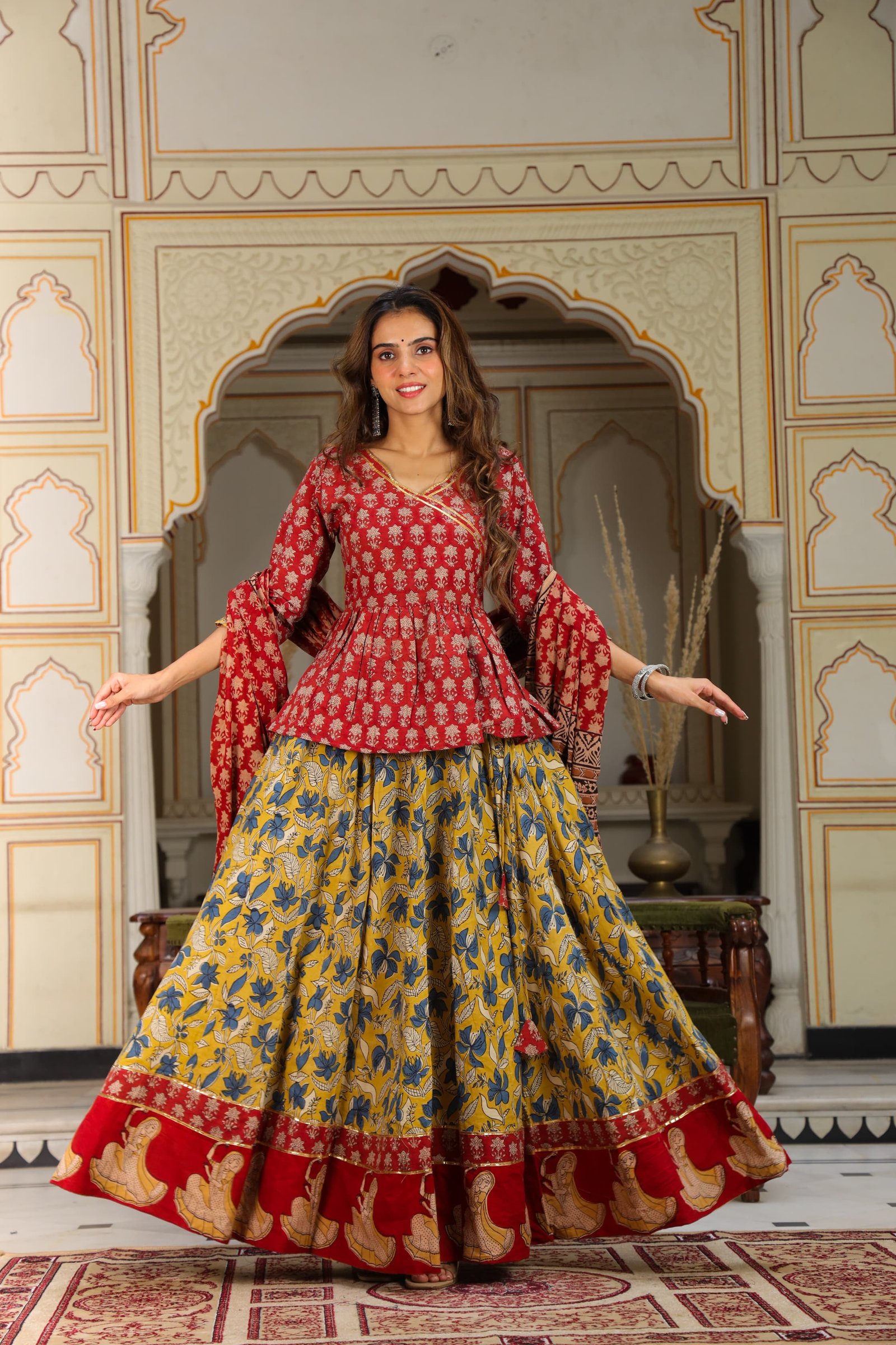 Cotton Printed Lehenga Choli Set