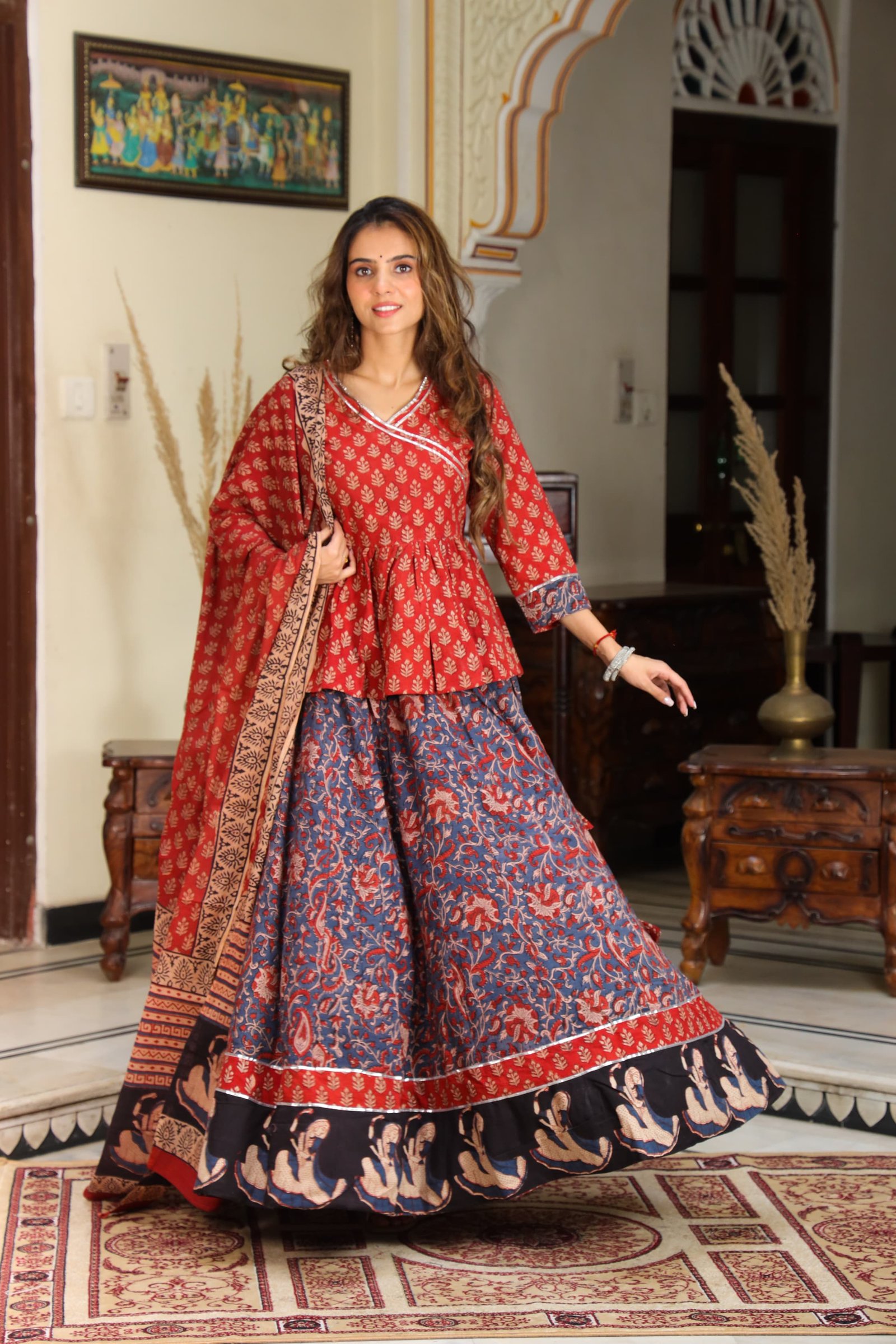 Cotton Printed Lehenga Choli Set