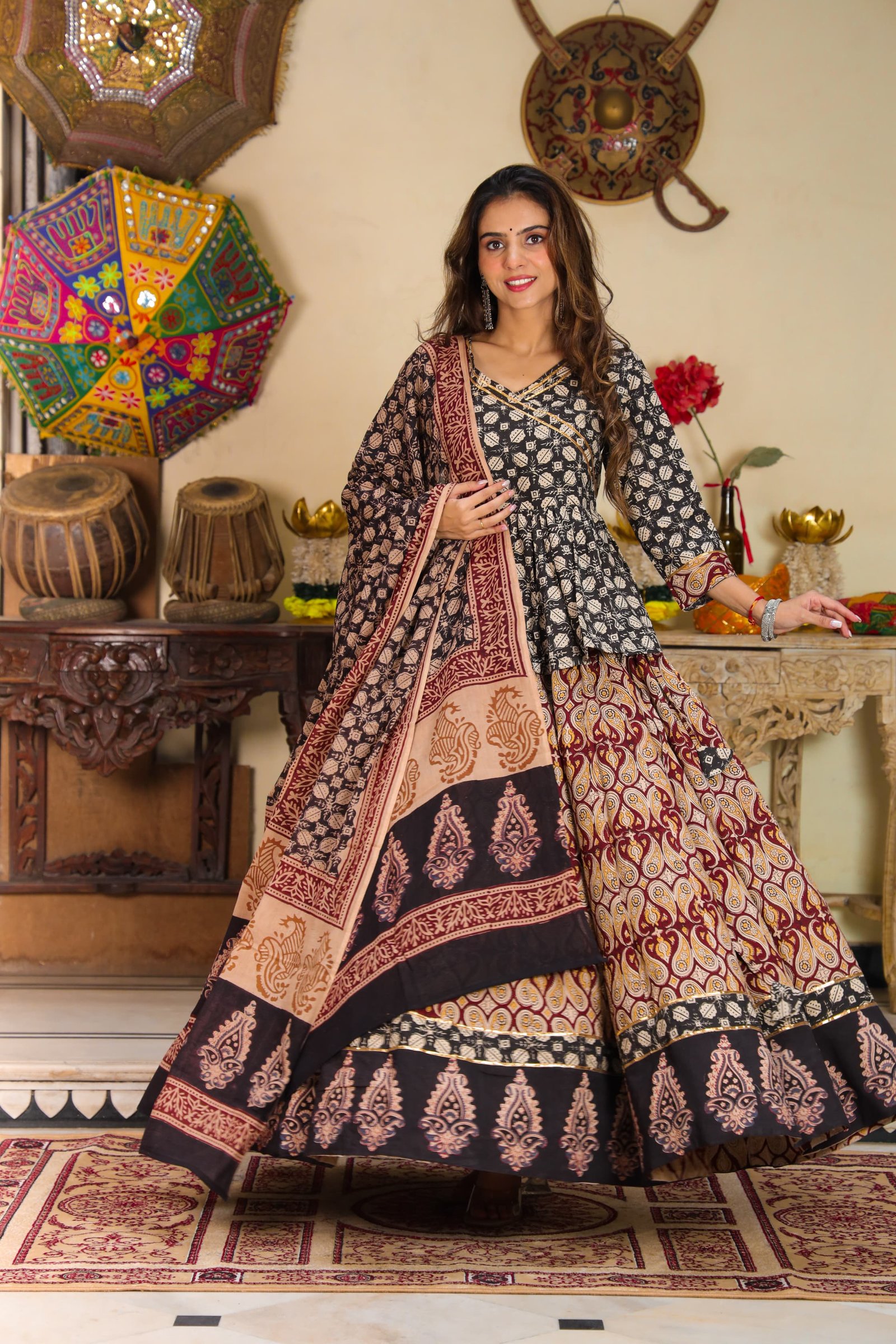 Cotton Printed Lehenga Choli Set