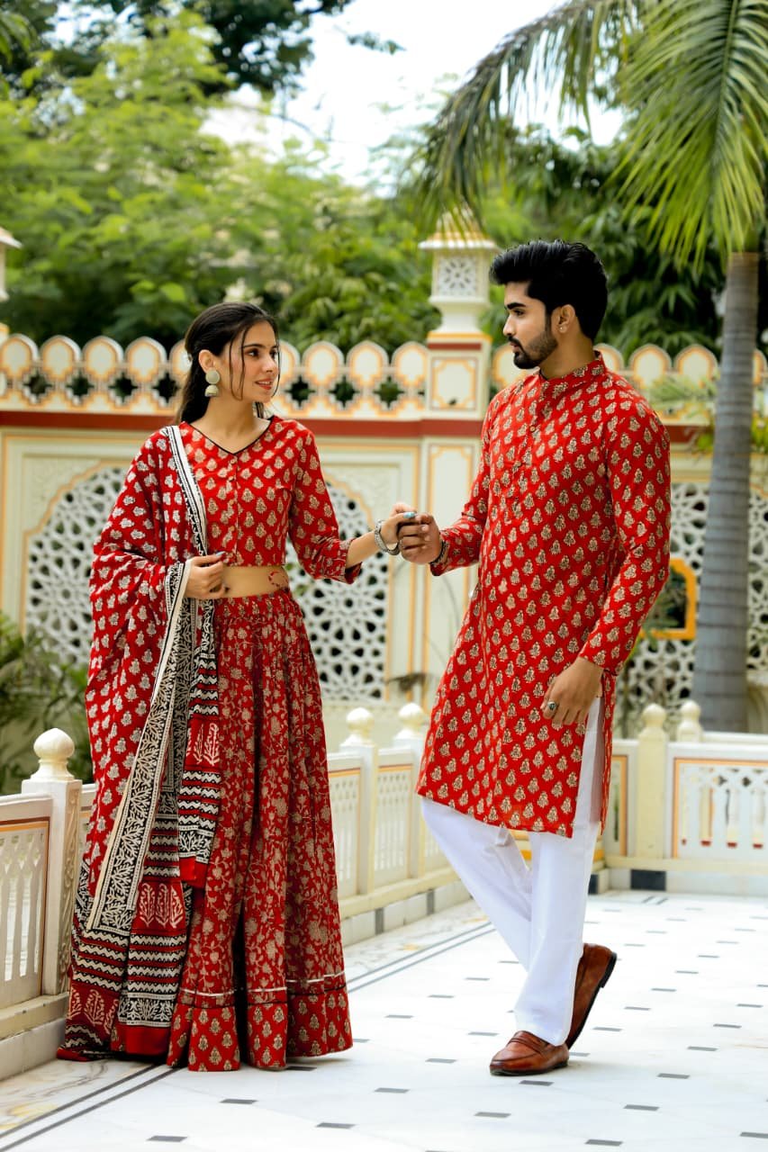 Cotton Printed Couple Combo Set