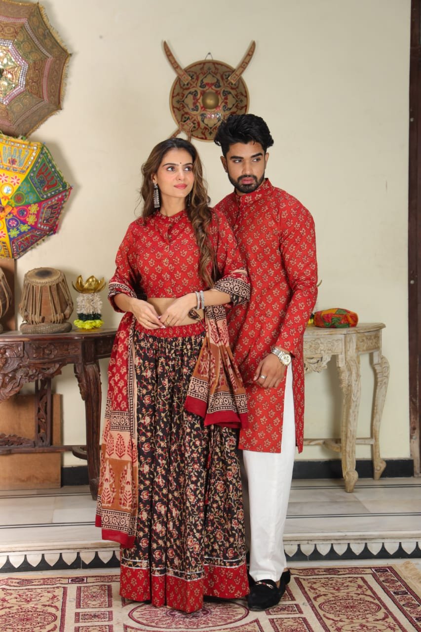 Cotton Printed Couple Combo Set