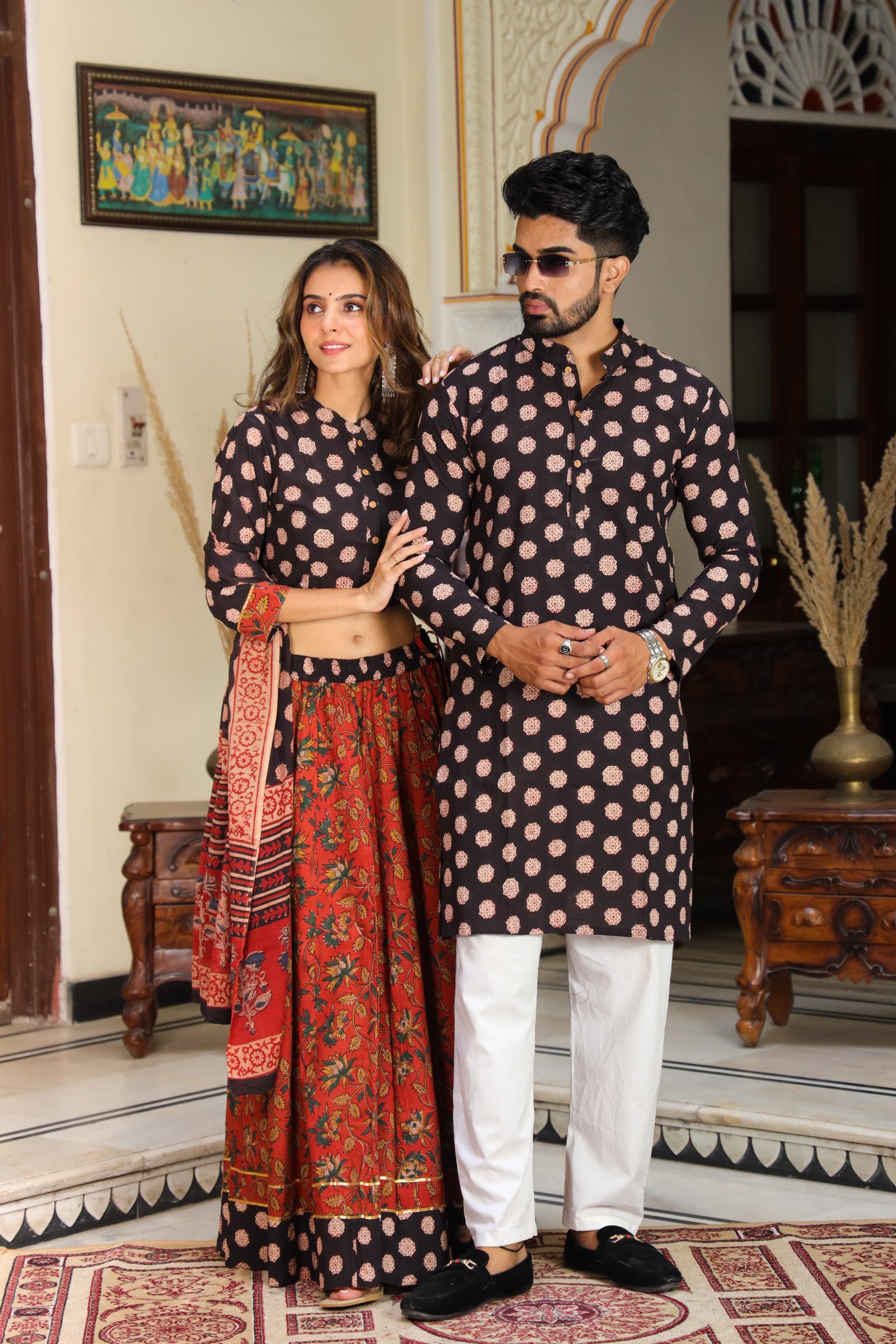 Cotton Printed Couple Combo Set