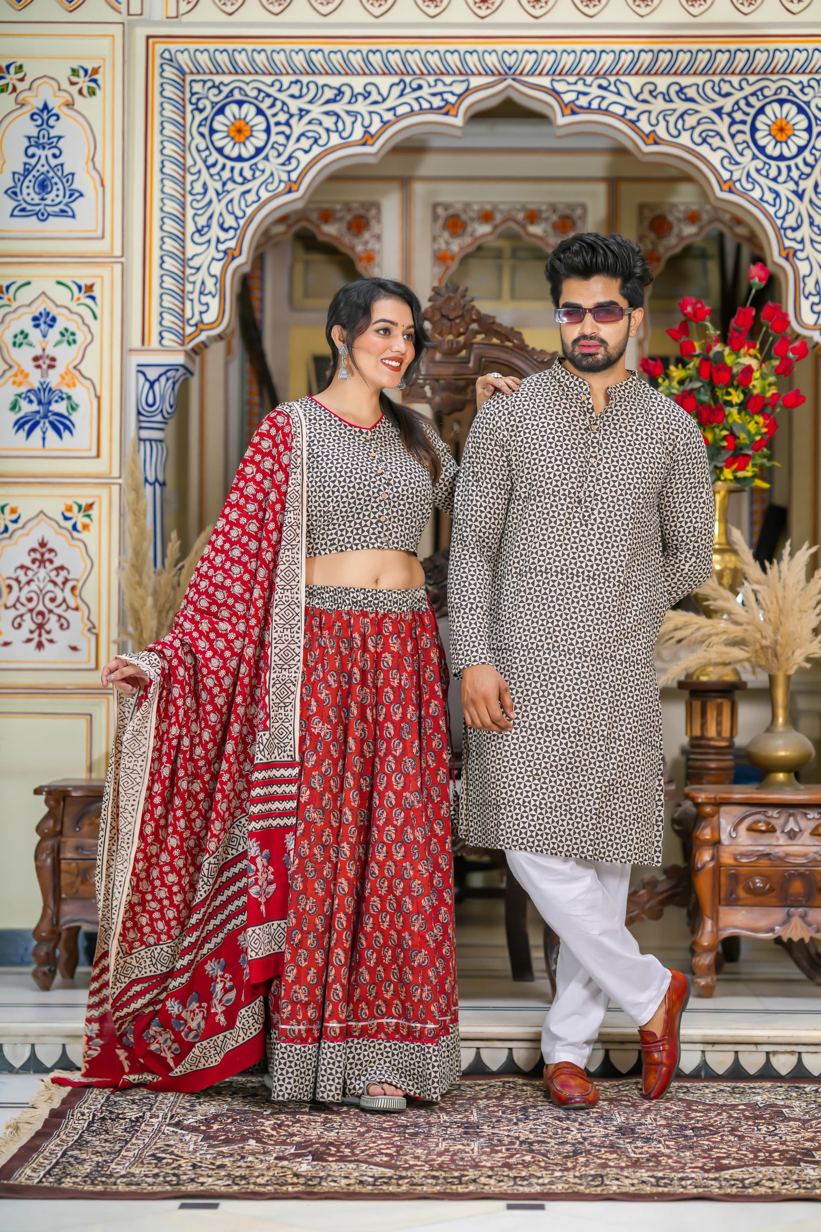 Cotton Printed Couple Combo Set