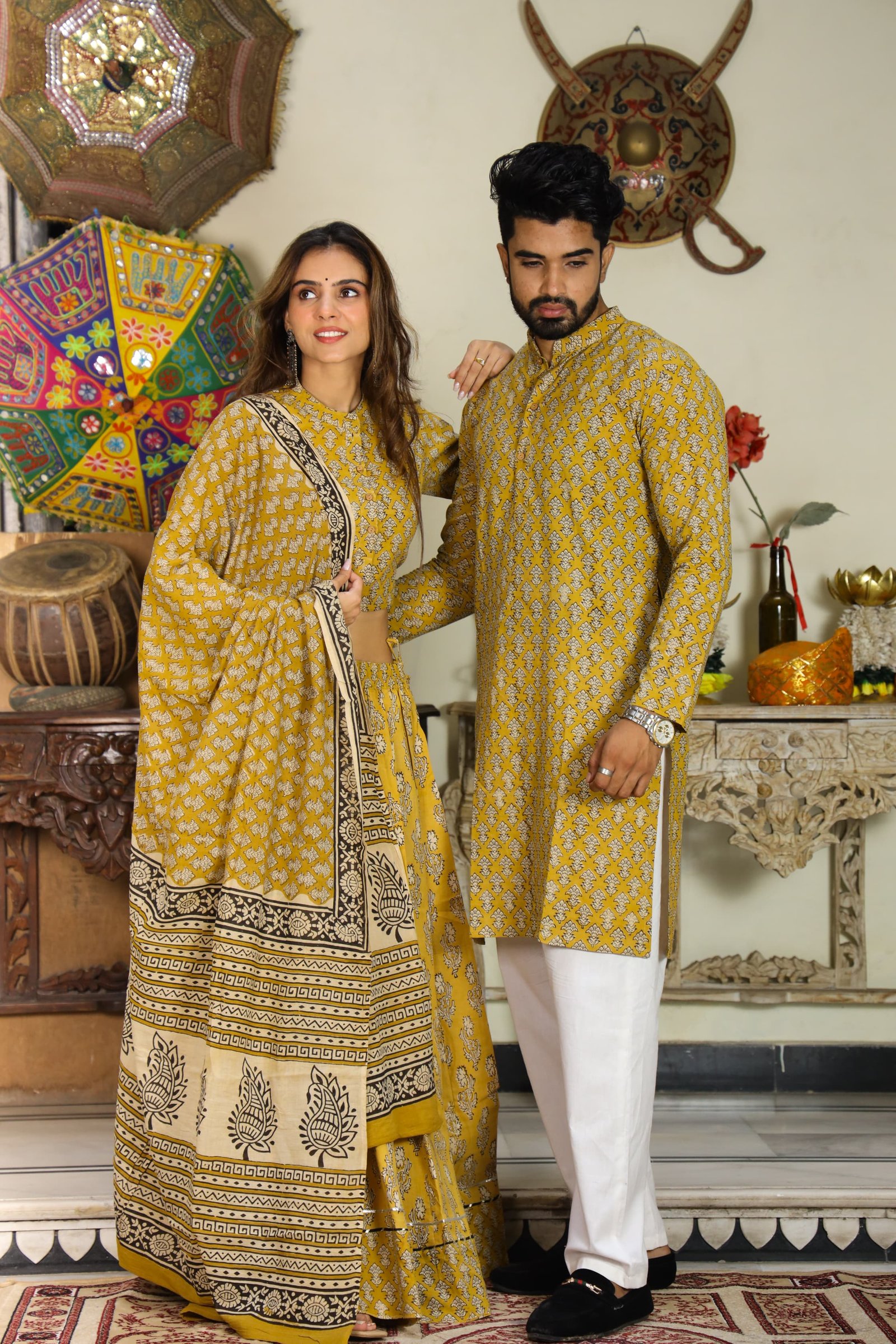 Cotton Printed Couple Combo Set