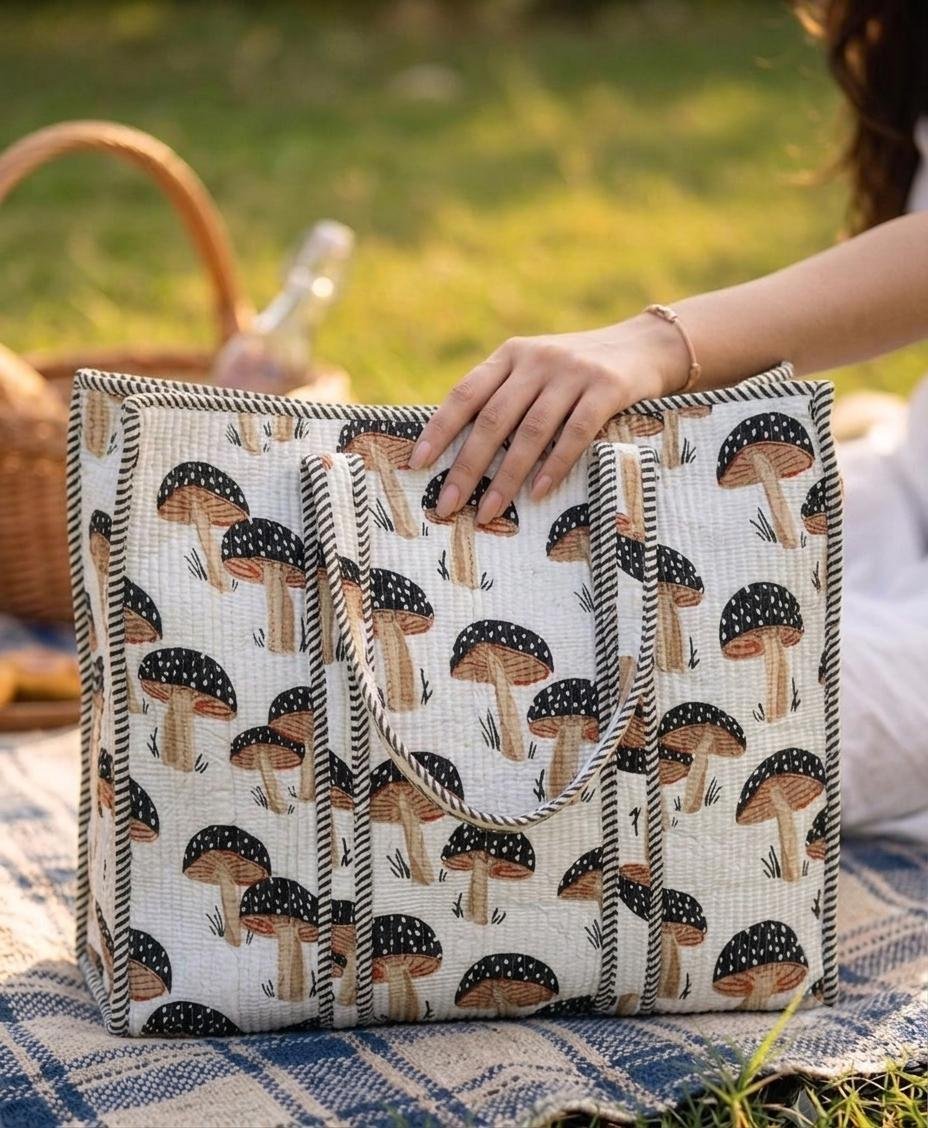 Cotton Printed Quilted Bag