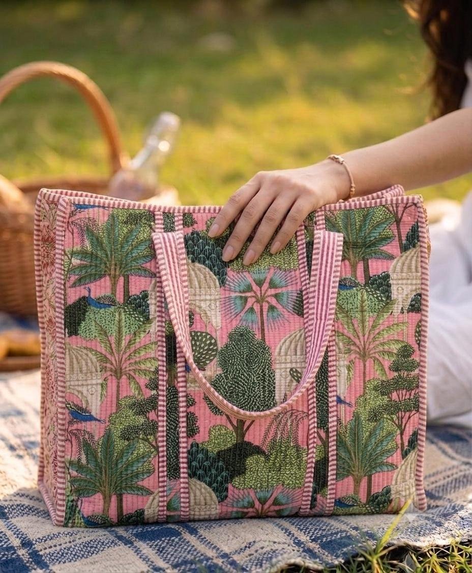 Cotton Quilted Tote Bag