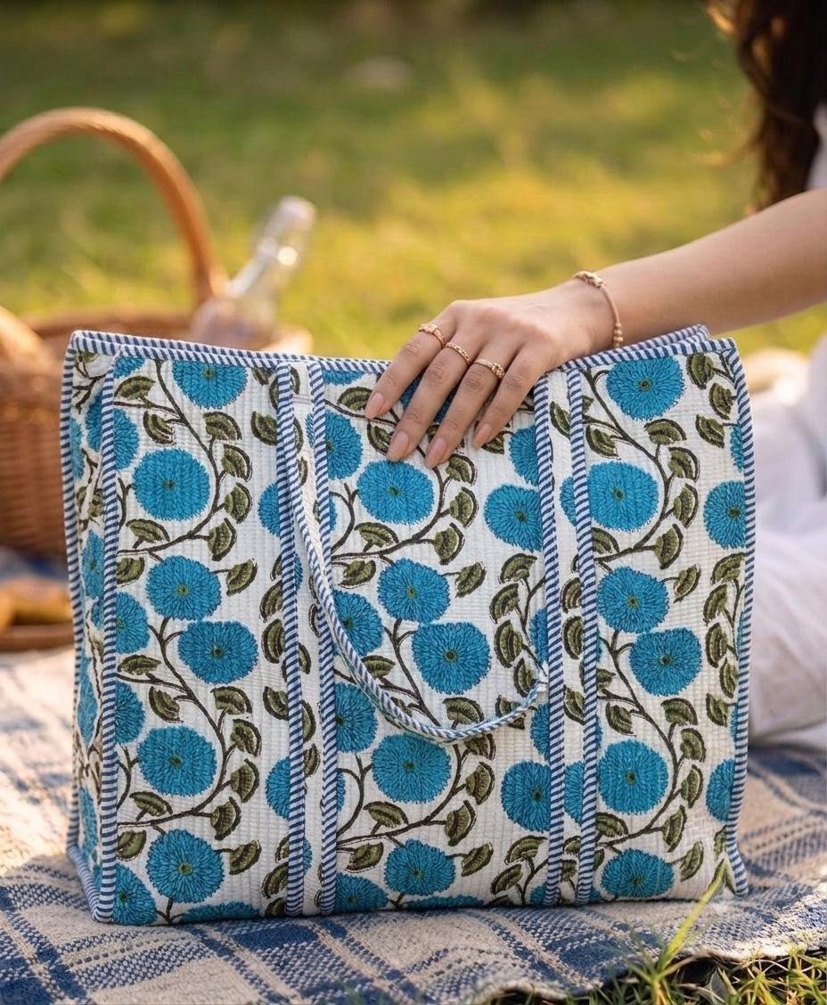 Cotton Quilted Tote Bag