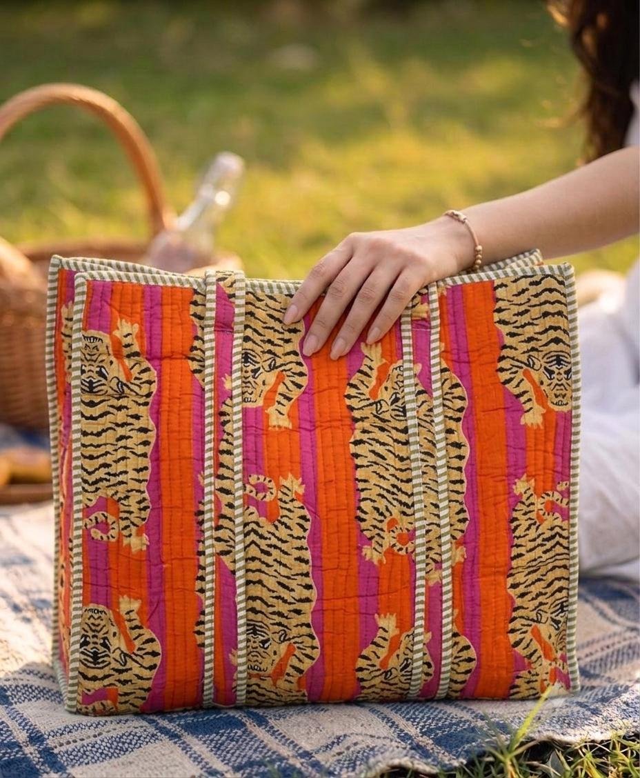 Cotton Printed Quilted Bag