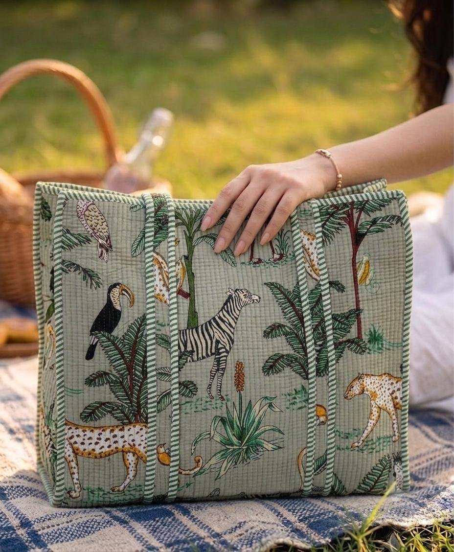 Cotton Printed Quilted Bag